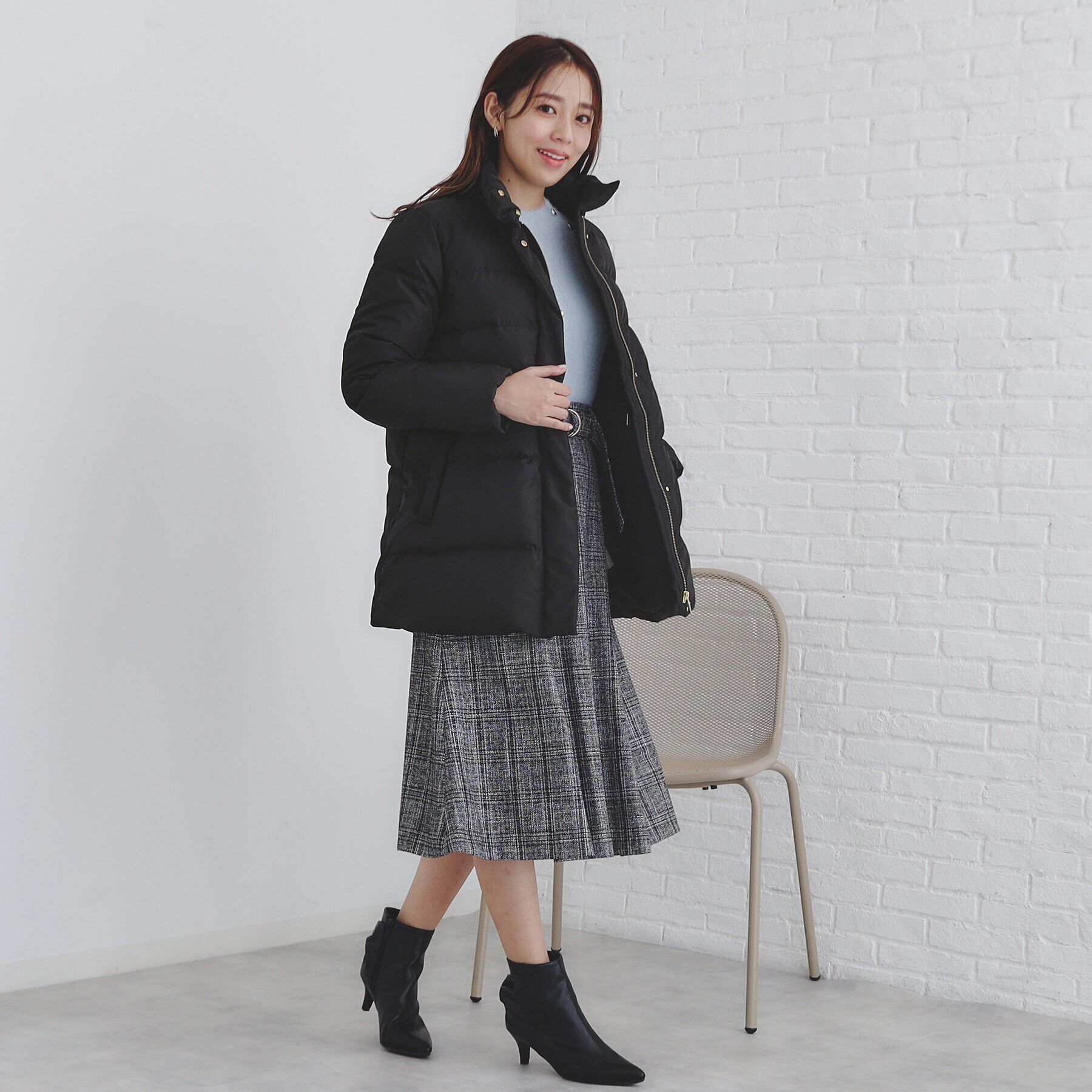 index「《XS-LLsize》河田ダウン ドロストミドルコート【洗濯機洗い可/撥水/静電気防止裏地】」|ダウン|