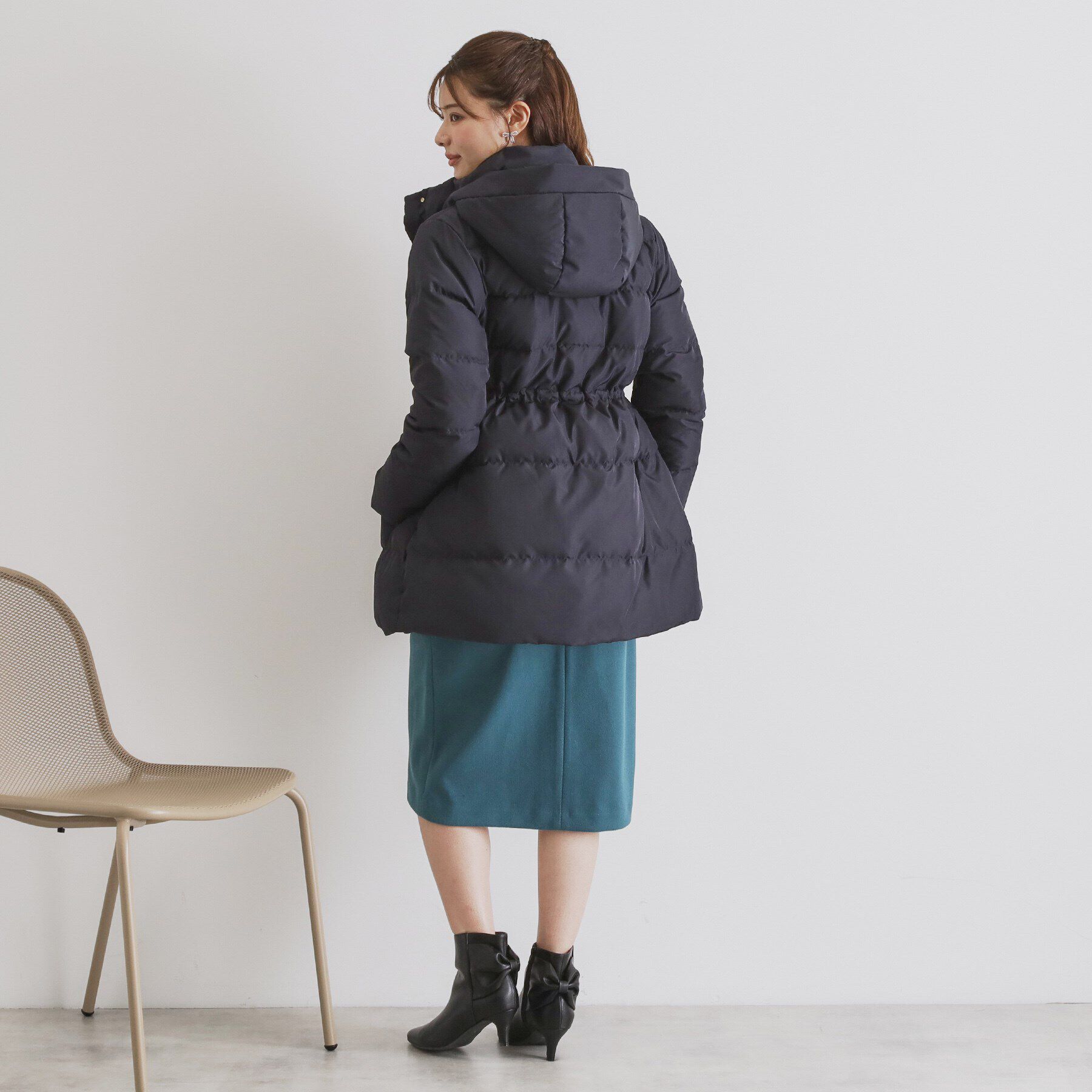 index「《XS-LLsize》河田ダウン ドロストミドルコート【洗濯機洗い可/撥水/静電気防止裏地】」|ダウン|