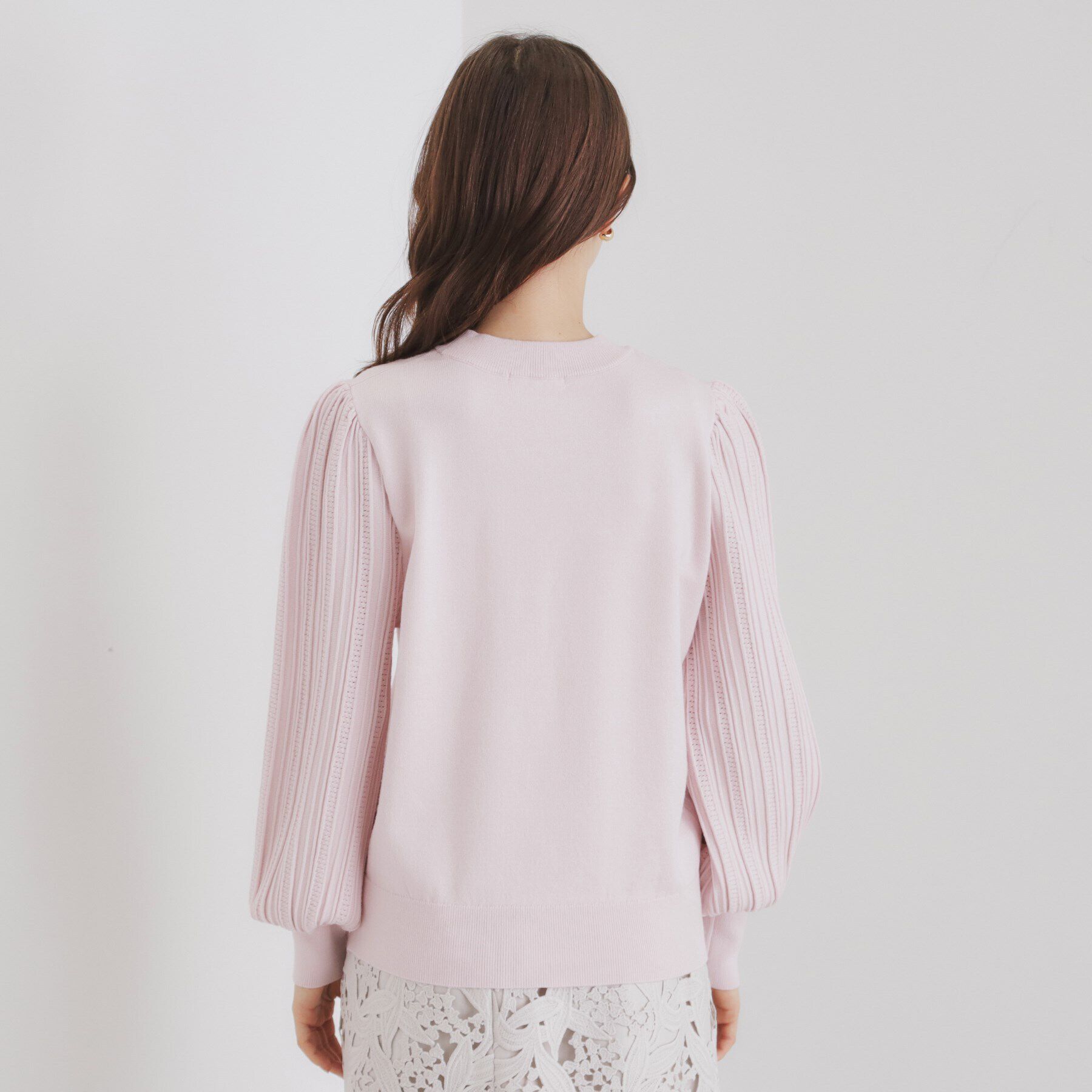 index「パターンスリーブハイネックニット【洗濯機洗い可】」|ニット・セーター|