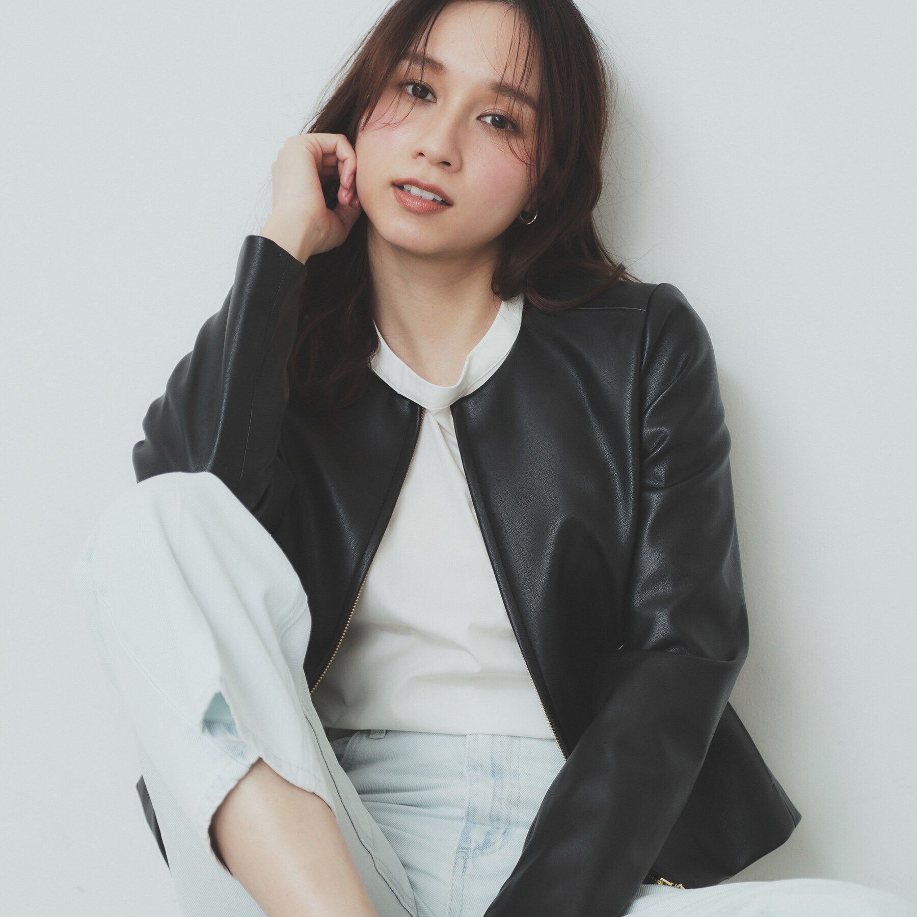 index「シンセティックレザーブルゾン【洗える/ストレッチ】」|ブルゾン・スタジャン|ブラック(019)