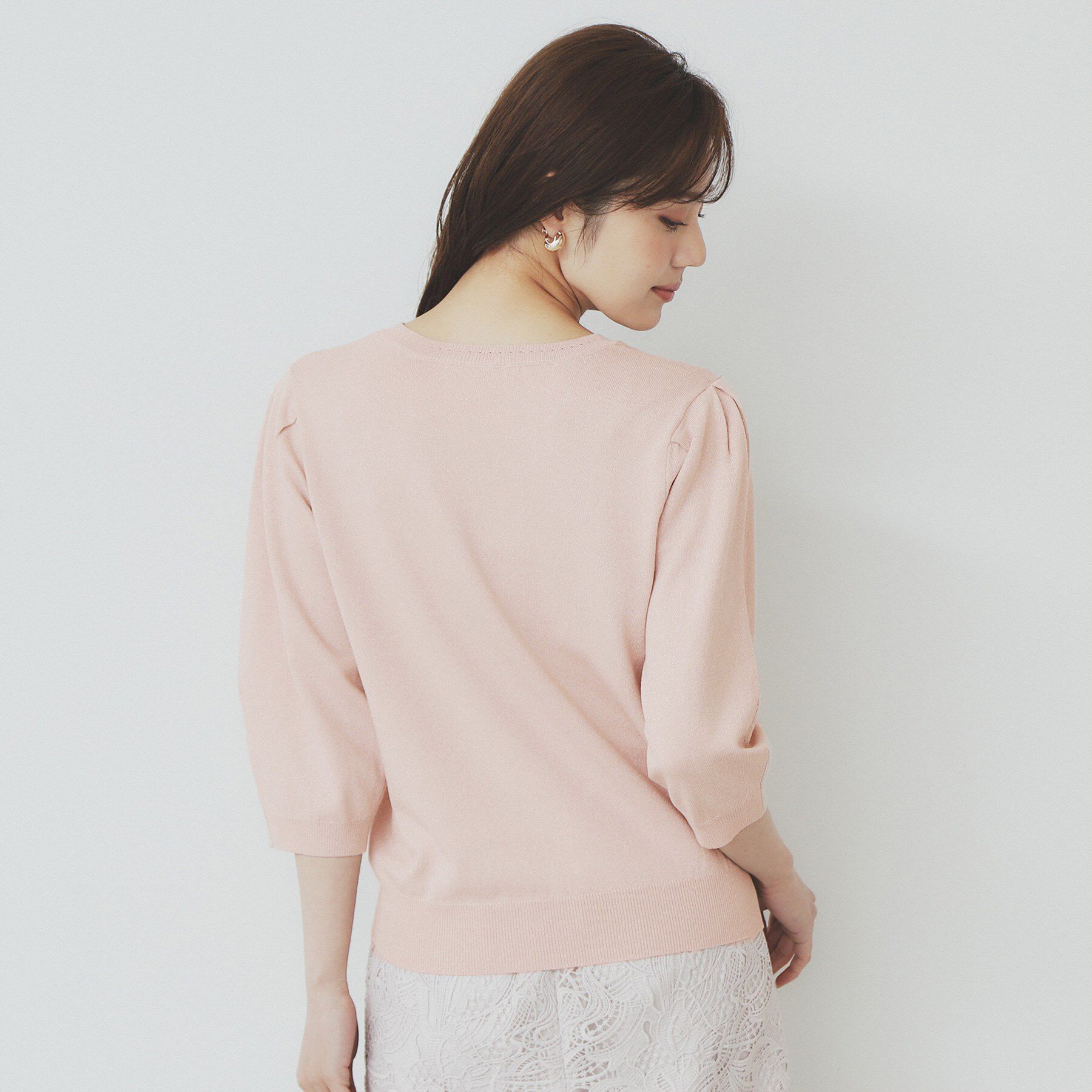 index「《7色展開/XS-LLサイズ》クルーネックデザインスリーブニット【洗濯機洗い可】」|ニット・セーター|