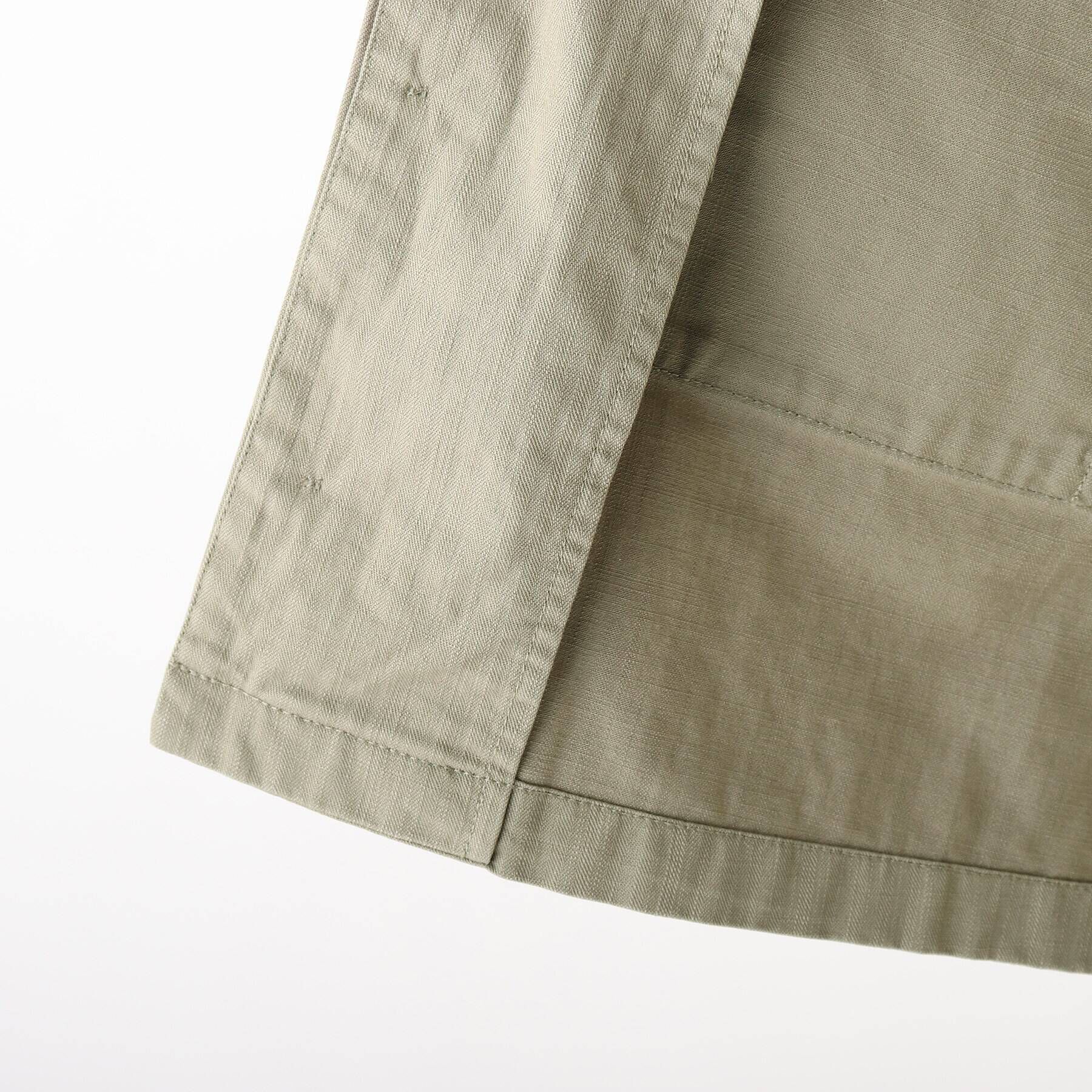 OPAQUE.CLIP「◆オーガニックコットンヘリンボーン ミリタリーシャツジャケット」|ミリタリージャケット|