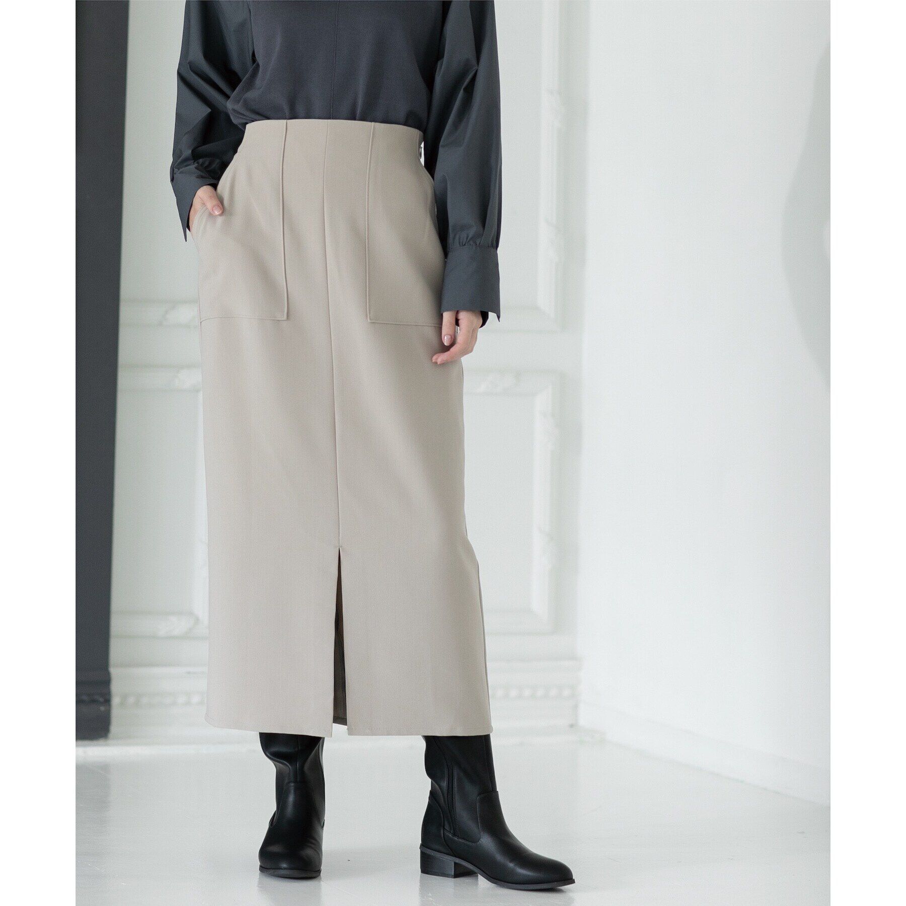 OPAQUE.CLIP「ストレッチタイトスカート【洗濯機洗い可】」|スカート|