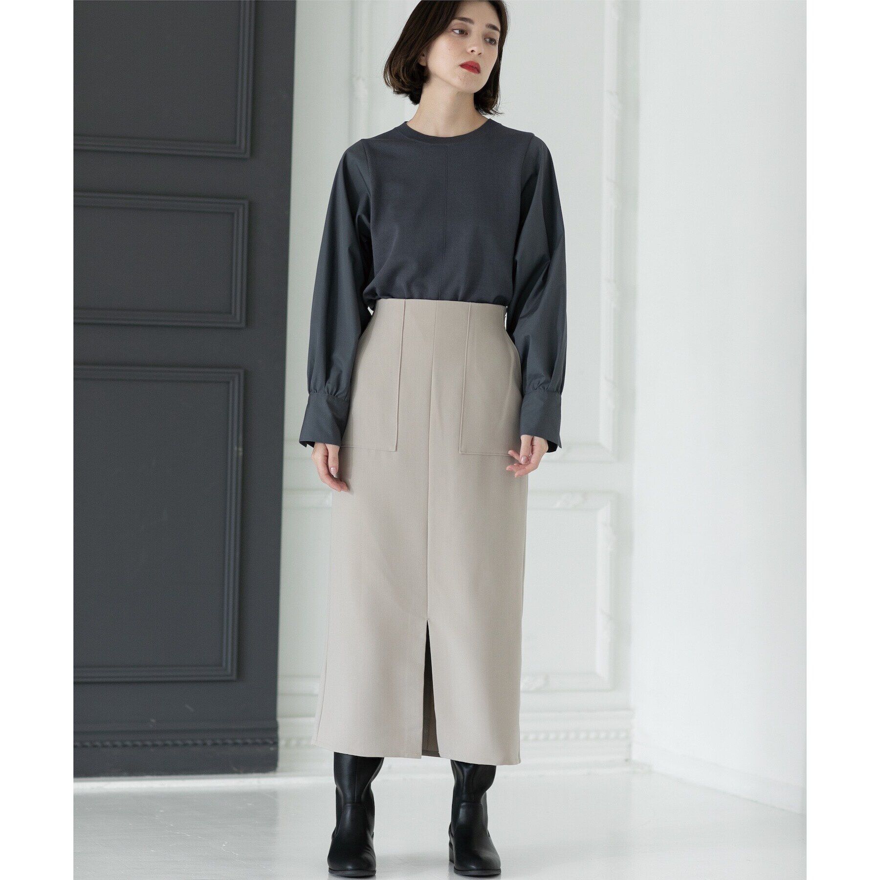 OPAQUE.CLIP「ストレッチタイトスカート【洗濯機洗い可】」|スカート|