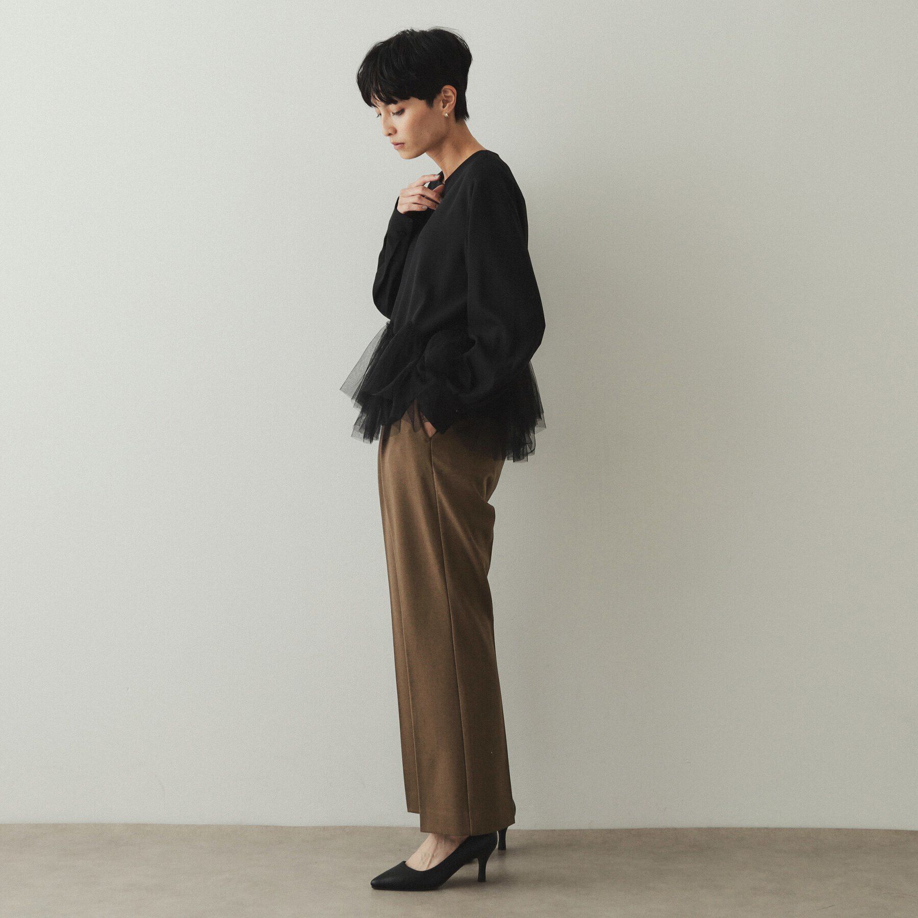 OPAQUE.CLIP「《S-LLsize》裏起毛ストレッチフレアパンツ【吸湿発熱/洗濯機洗い可】」|その他|