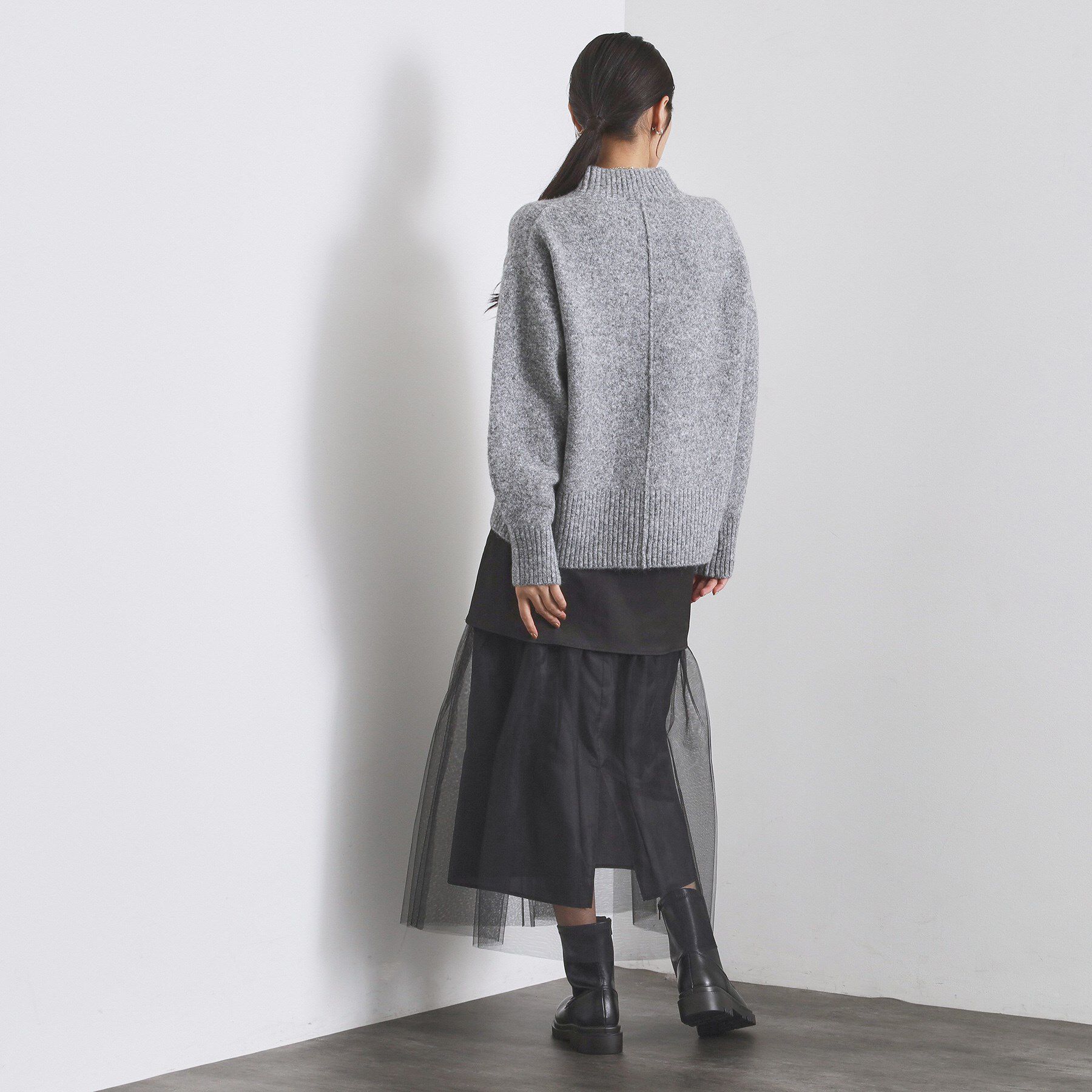 OPAQUE.CLIP「ふわふわハイネックニット【洗濯機OK】」|ニット・セーター|