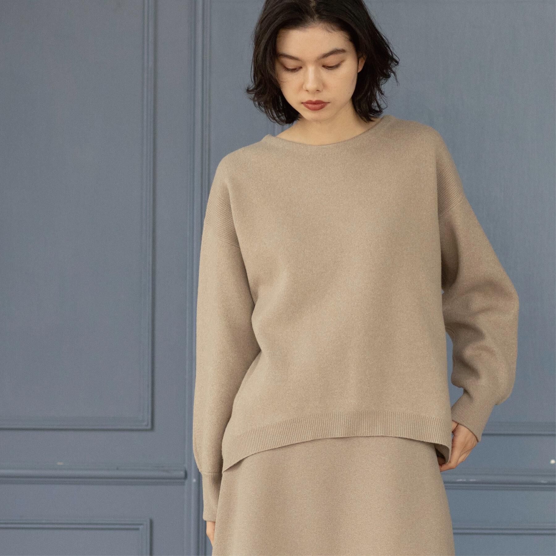 OPAQUE.CLIP「サイド編地切替ニットトップス/セットアップ対応【洗濯機OK】」|ニット・セーター|