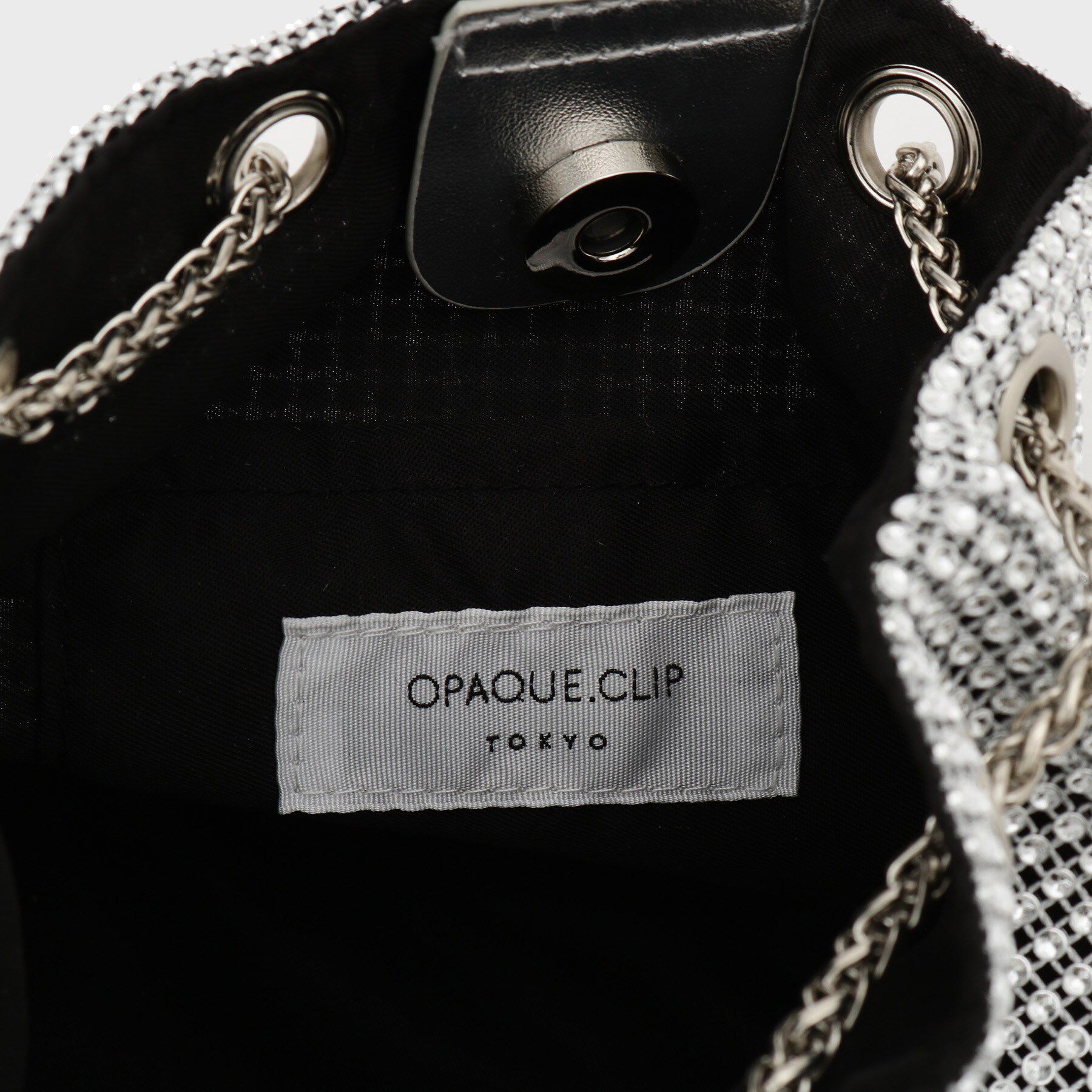 OPAQUE.CLIP「ラインストーン調シャイニー巾着ミニショルダーバッグ【2WAY】」|ショルダー・メッセンジャー|