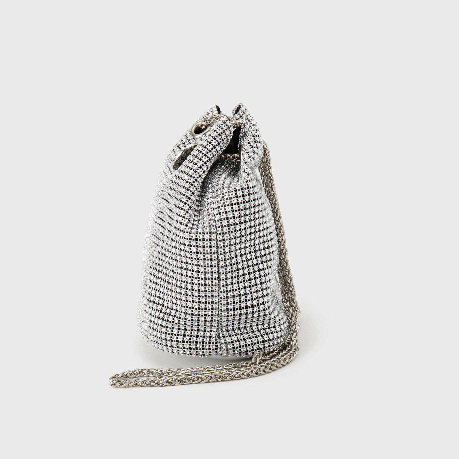 OPAQUE.CLIP「ラインストーン調シャイニー巾着ミニショルダーバッグ【2WAY】」|ショルダー・メッセンジャー|