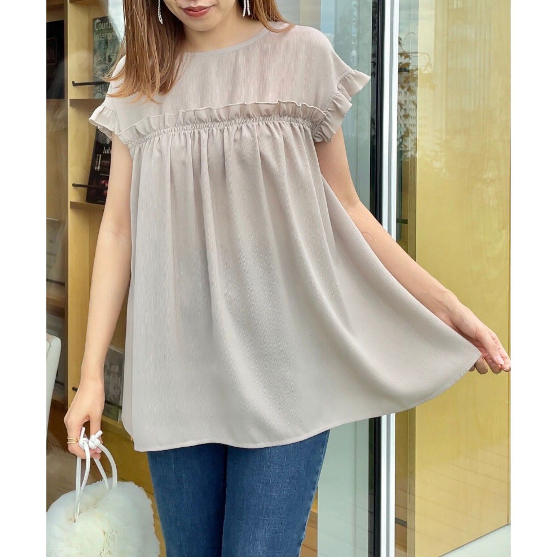 Couture broach「【インしないでキマる長め丈】フリルデザインチュニック」|チュニック|