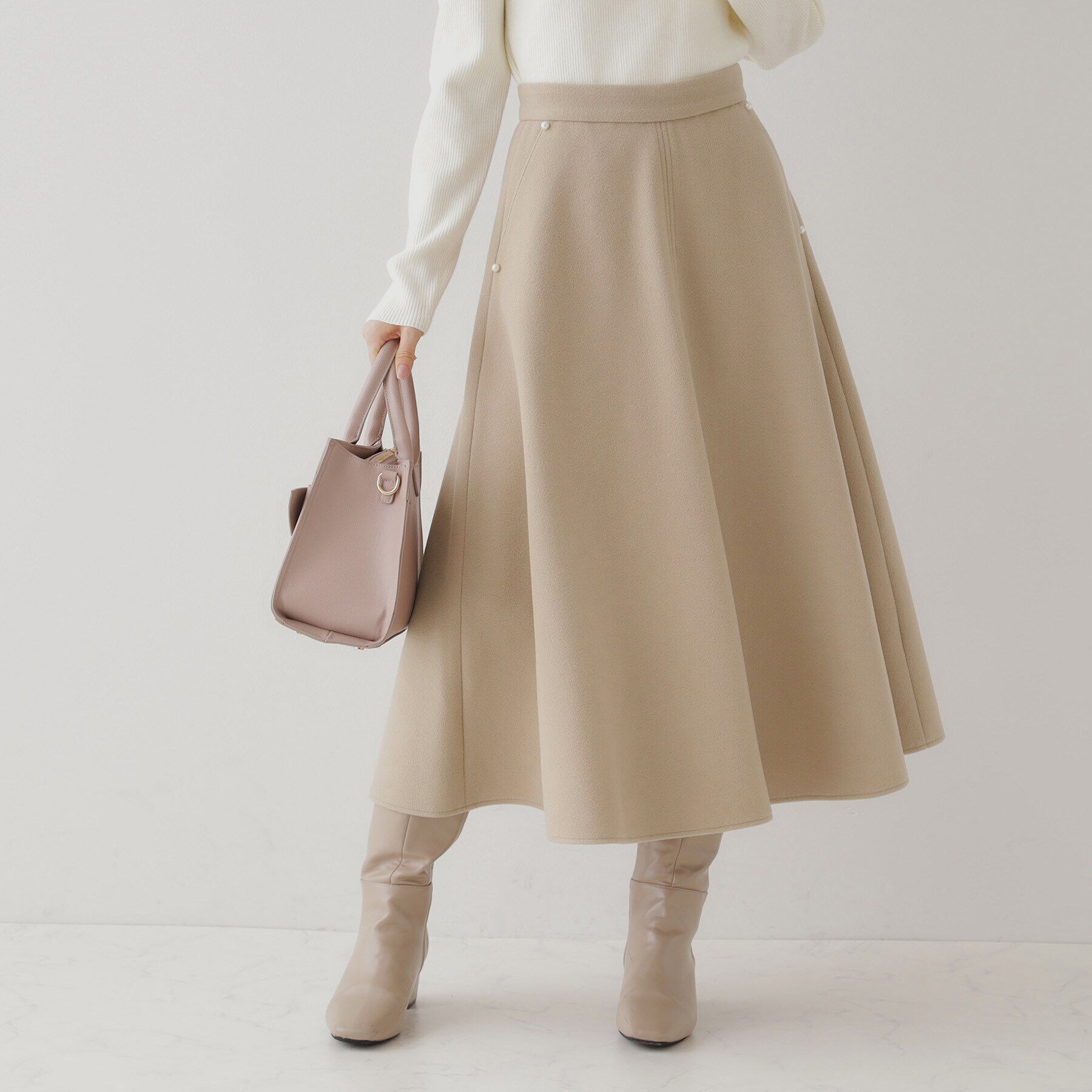 Couture broach「フェイクウールニットスカート」|スカート|ﾍﾞｰｼﾞｭ(052)