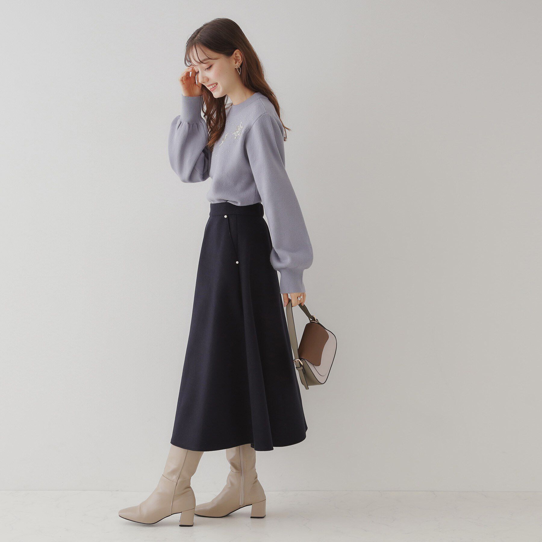 Couture broach「フェイクウールニットスカート」|スカート|