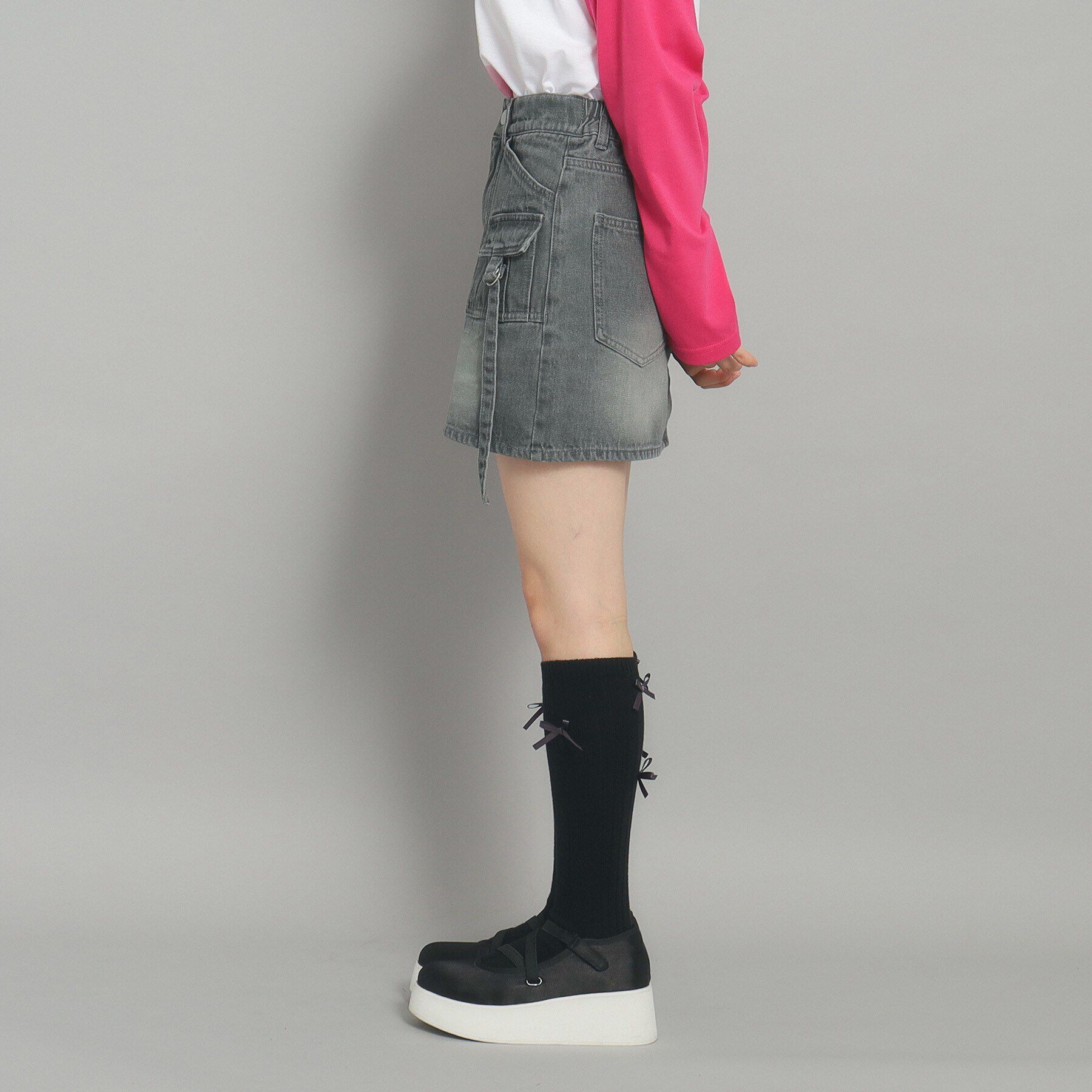 PINK-latte「【インナー付き】デニムカーゴスカート」|スカート|