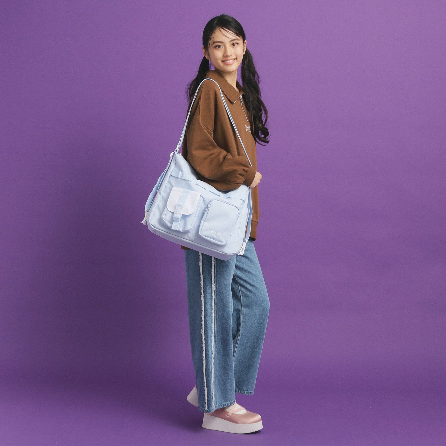 PINK-latte「ダブルポケット3WAYショルダー」|ショルダー・メッセンジャー|