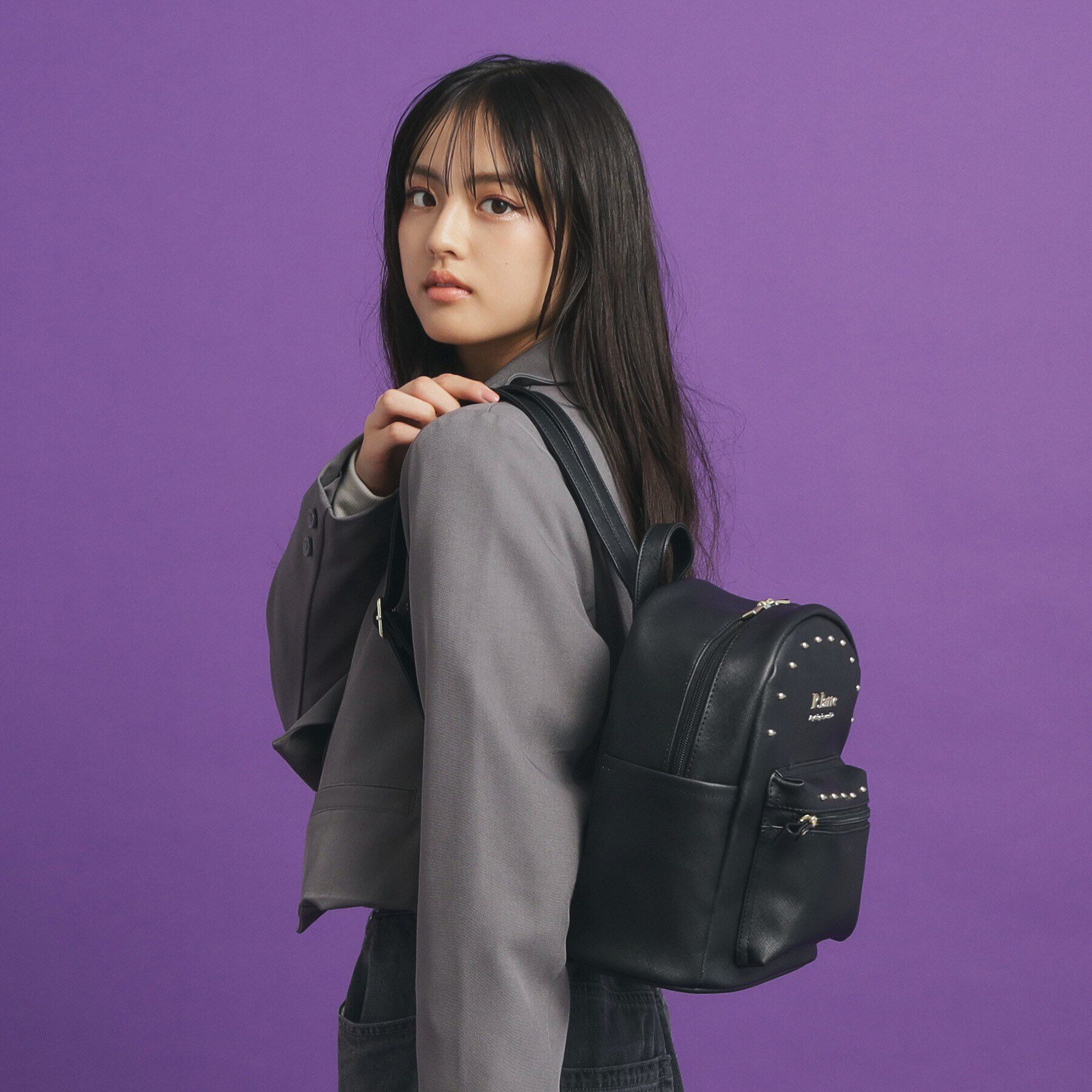 PINK-latte「ラインスタッズミニリュック」|リュック|