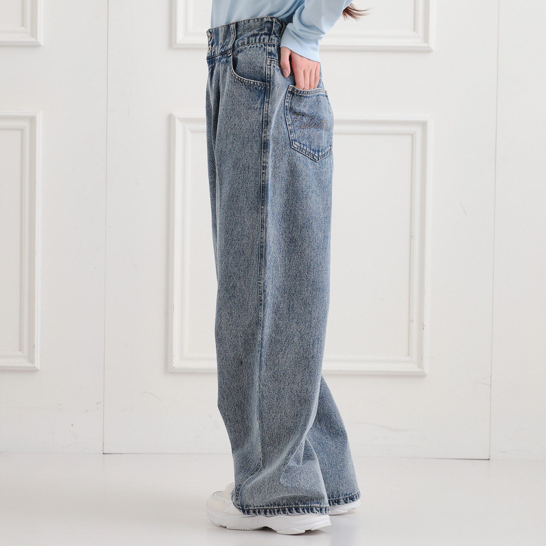 PINK-latte「タックワイドストレートデニム」|その他|