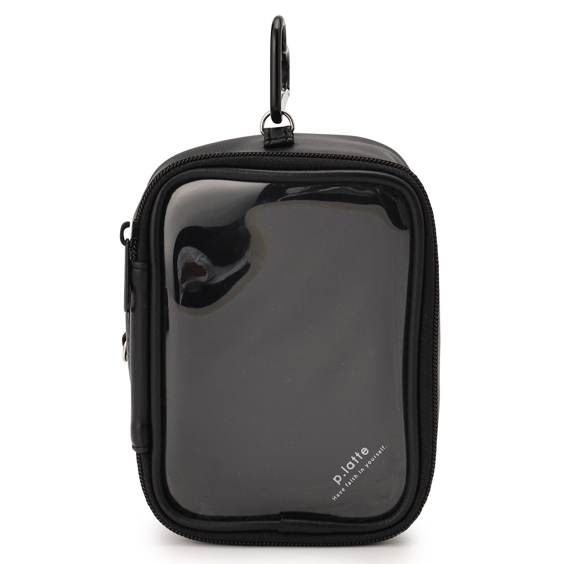 PINK-latte「【推し活】ビニールウィンドウポーチ」|ポーチ|ブラック(019)