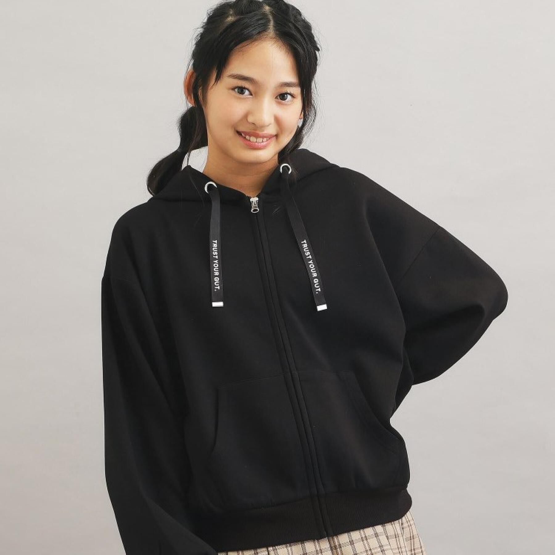 PINK-latte「ダンボールポンチパーカー」|カーディガン|