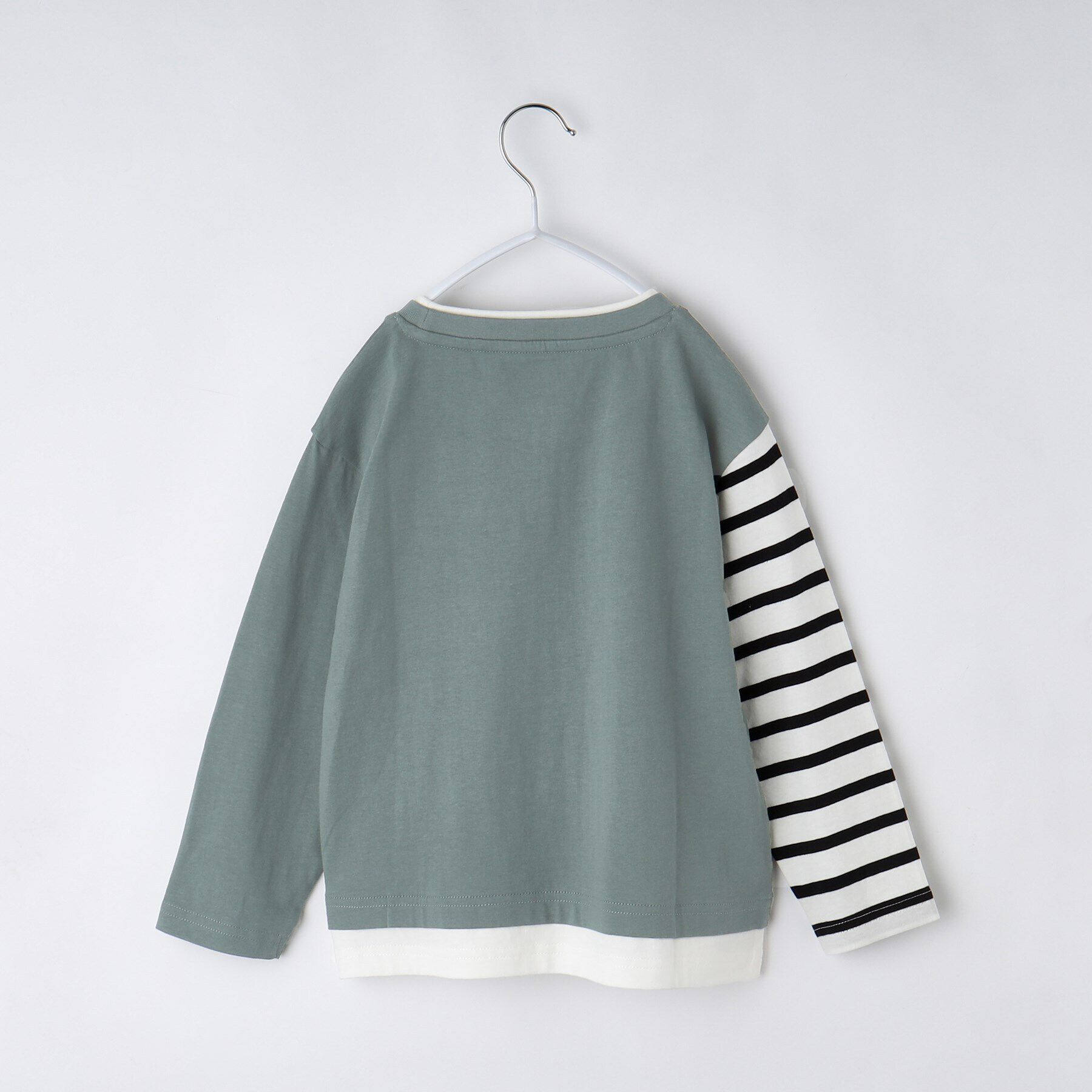 THE SHOP TK「【100－160】ブロッキング長袖Tシャツ/洗濯機OK」|Tシャツ・カットソー|