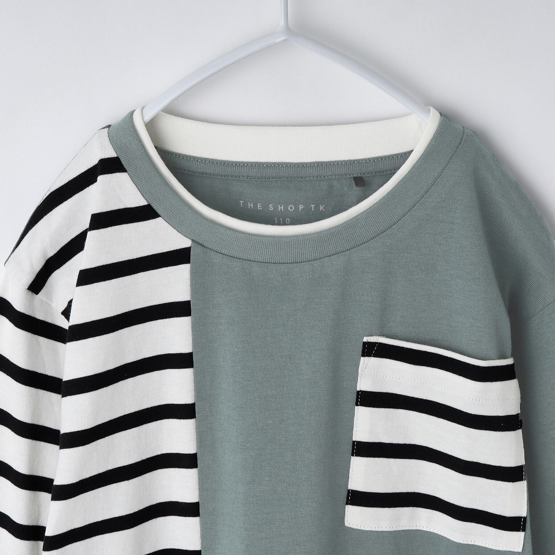 THE SHOP TK「【100－160】ブロッキング長袖Tシャツ/洗濯機OK」|Tシャツ・カットソー|