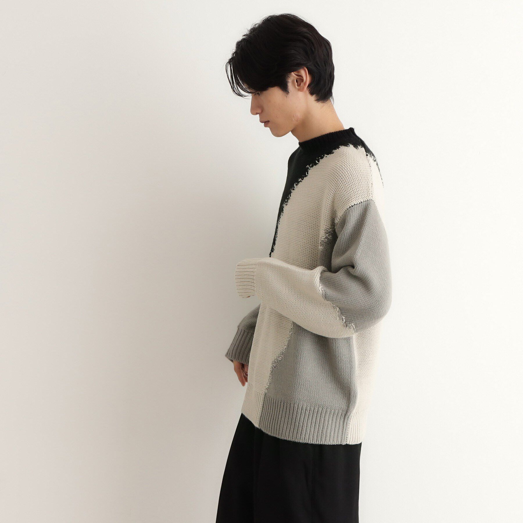 THE SHOP TK「切替インターシャニット」|ニット・セーター|