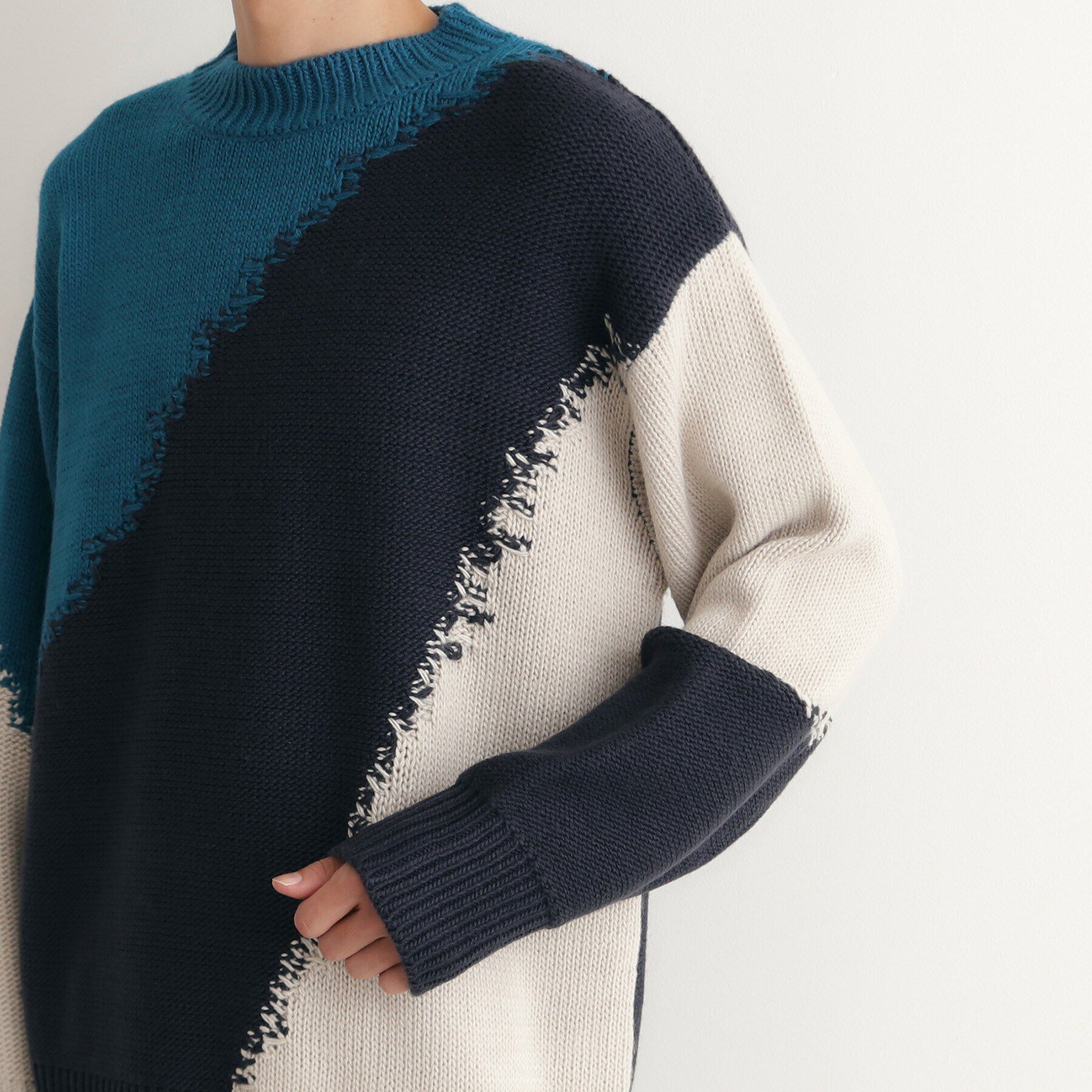 THE SHOP TK「切替インターシャニット」|ニット・セーター|