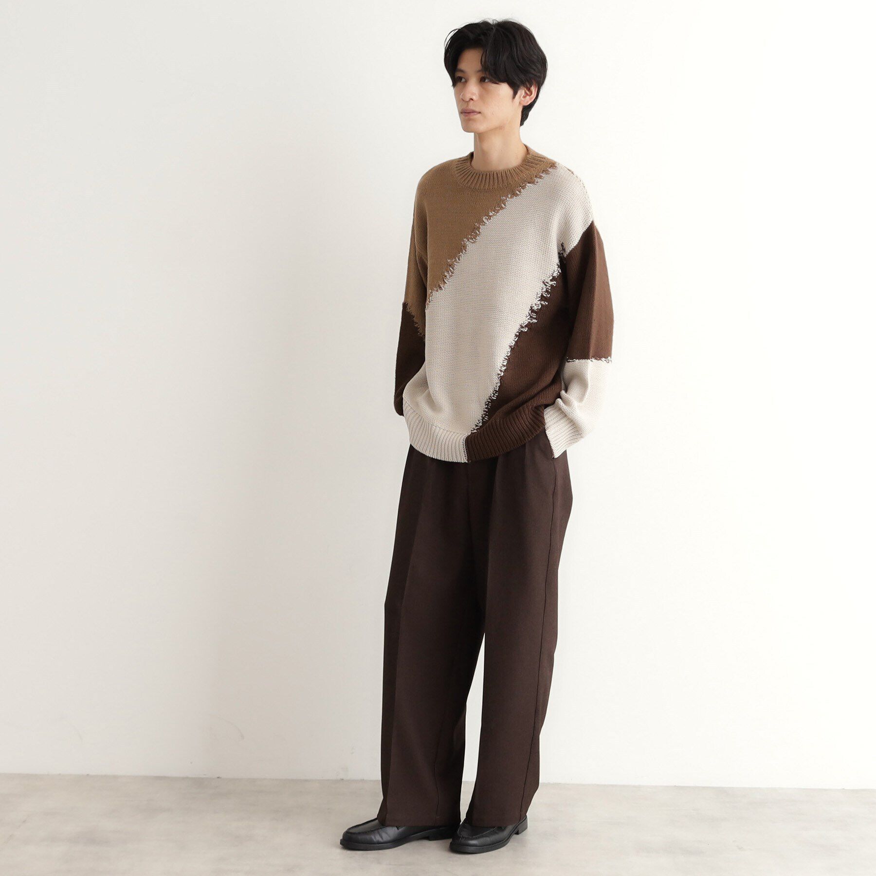 THE SHOP TK「切替インターシャニット」|ニット・セーター|