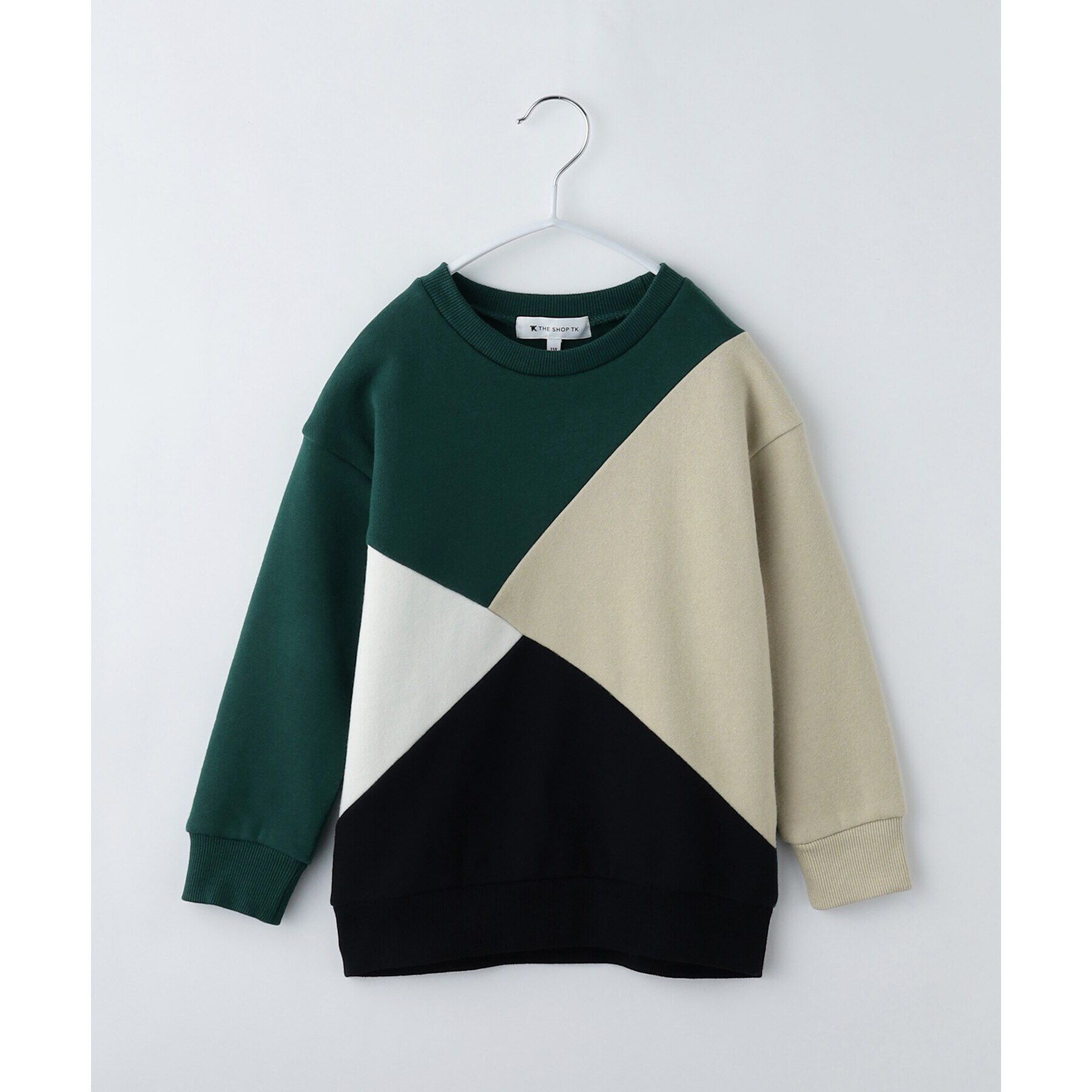 THE SHOP TK「【100-160/裏起毛】ブロッキングプルオーバー/洗濯機OK」|Tシャツ・カットソー|