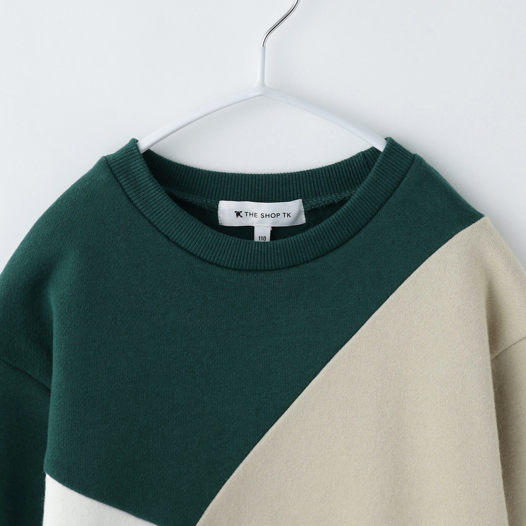 THE SHOP TK「【100-160/裏起毛】ブロッキングプルオーバー/洗濯機OK」|Tシャツ・カットソー|