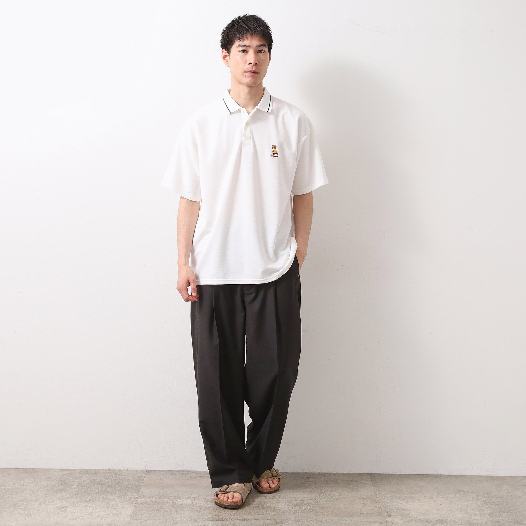THE SHOP TK「アニマル刺繍半袖ポロシャツ　【洗濯機OK/ユニセックス】」|ポロシャツ|