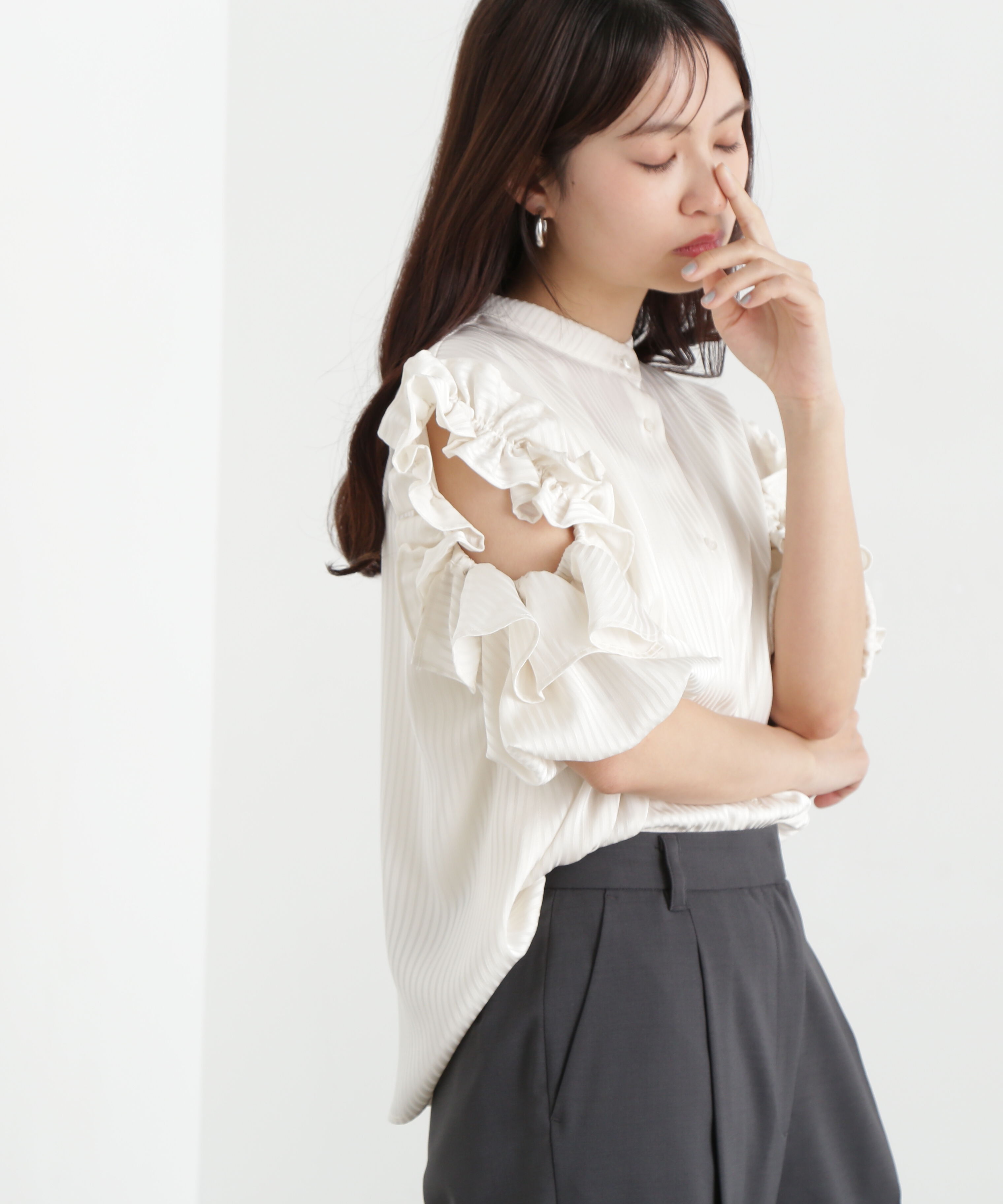  「ラッフルスリーブブラウス」|シャツ・ブラウス|