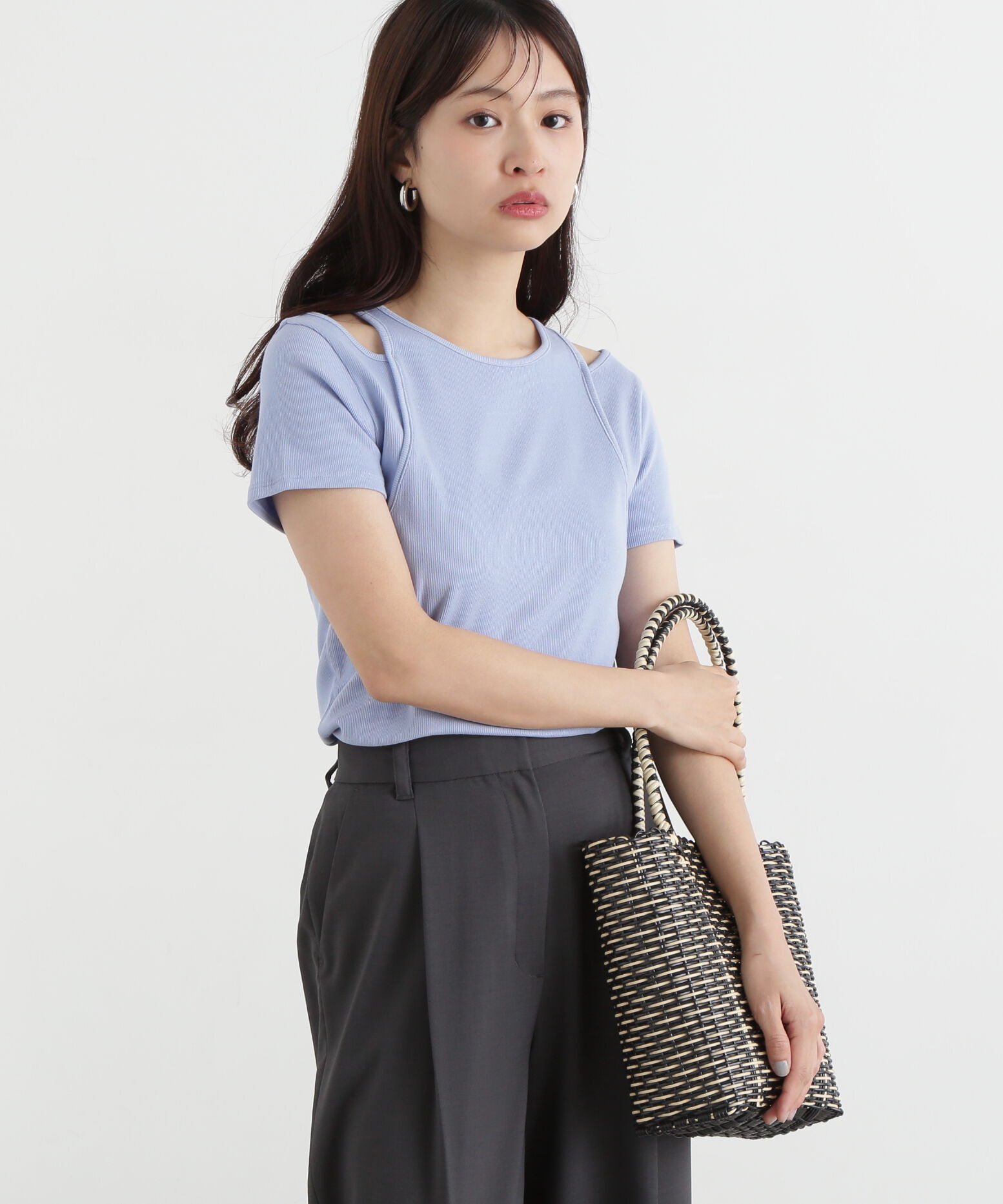  「タンクレイヤード風カットソー」|Tシャツ・カットソー|ブルー