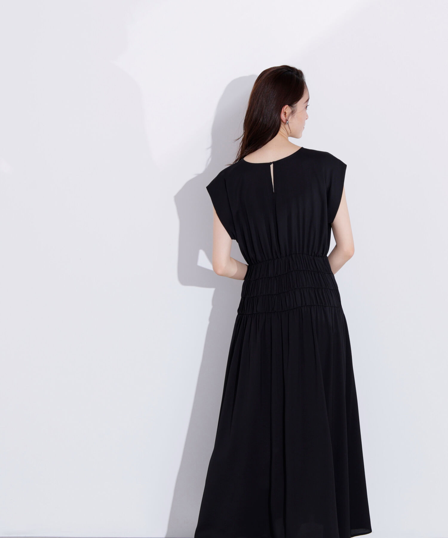  「ギャザーデザインワンピース」|ワンピース|