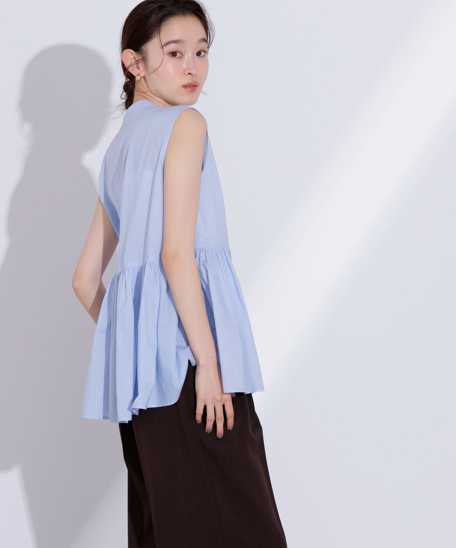  「ピンタックノースリーブブラウス」|シャツ・ブラウス|