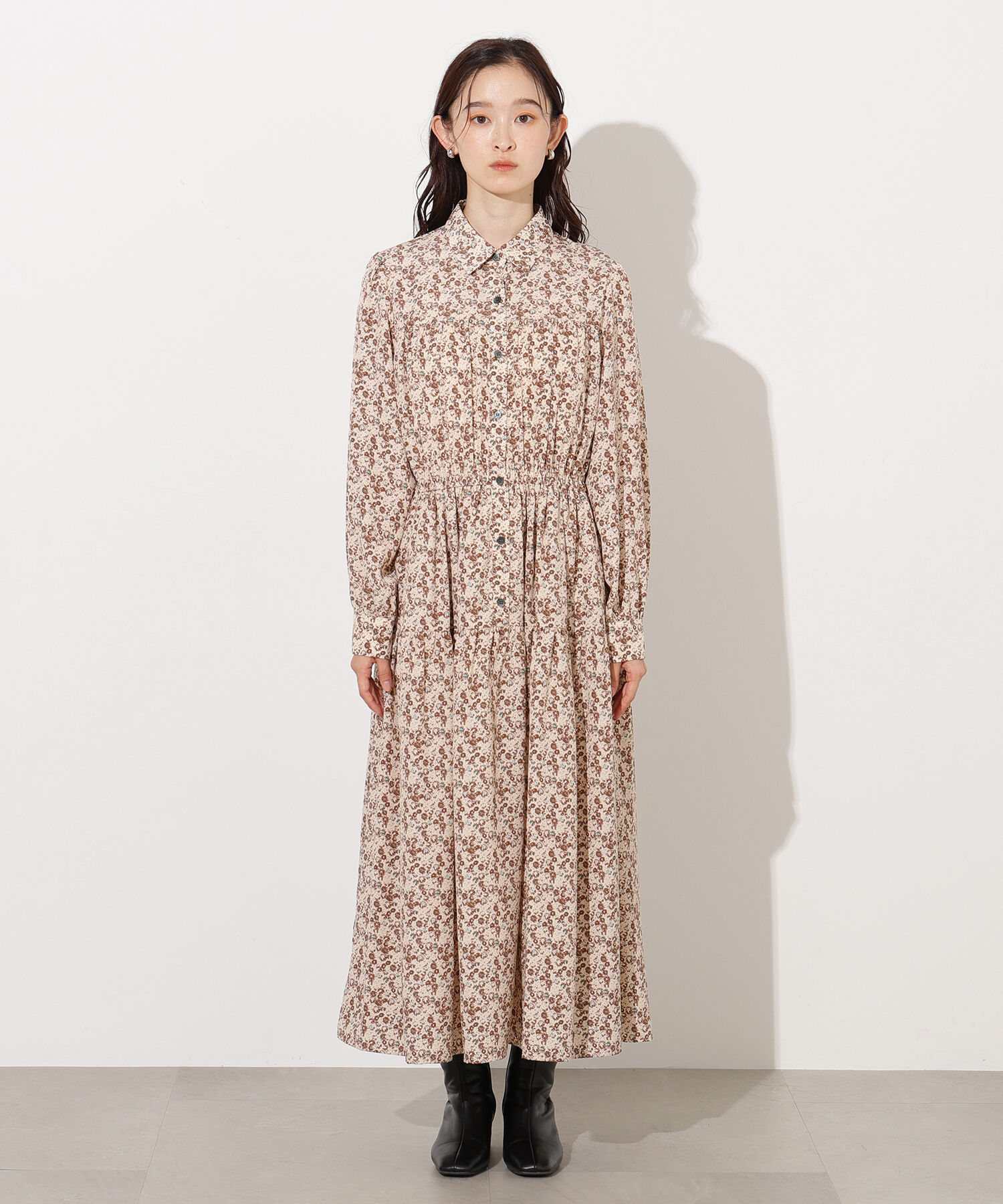  「ヴィンテージフラワーシャツワンピース」|ワンピース|