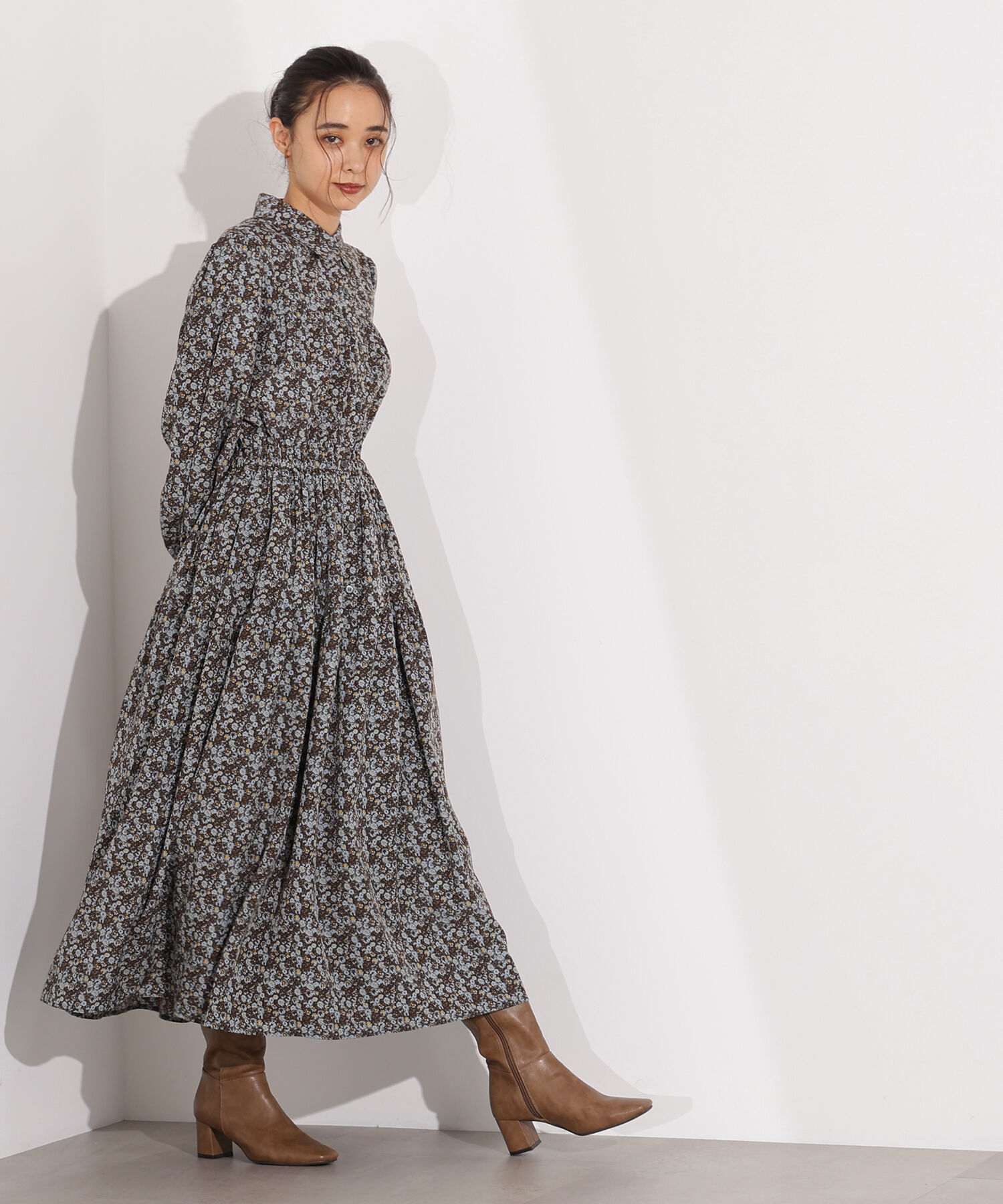  「ヴィンテージフラワーシャツワンピース」|ワンピース|