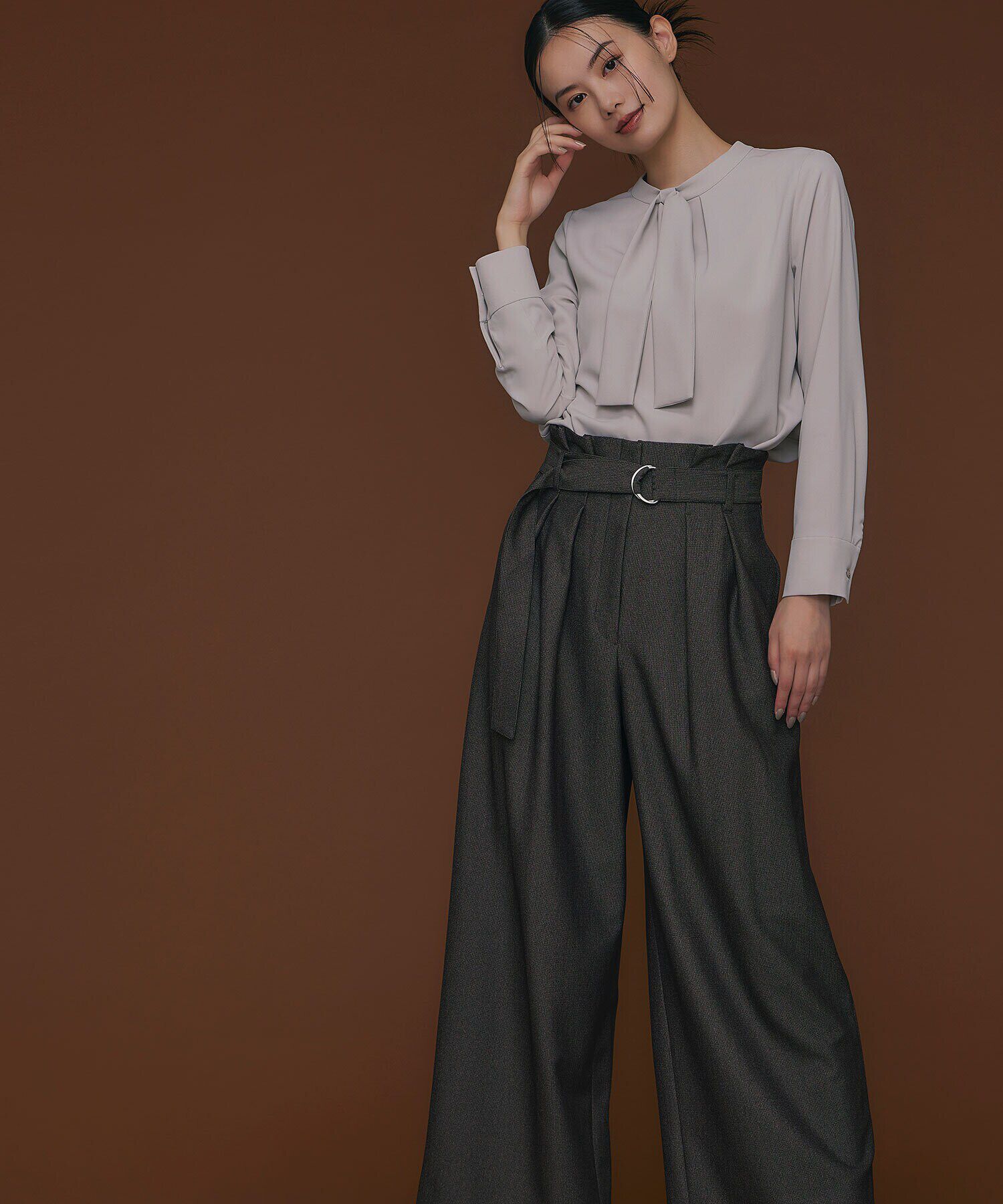  「ベルテッドツイーディータックパンツ」|その他|ブラウンベー 2