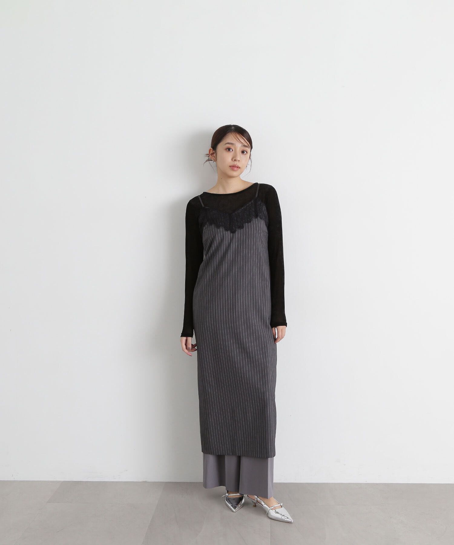  「レーストリムナローキャミワンピース」|ワンピース|グレーストラ 2