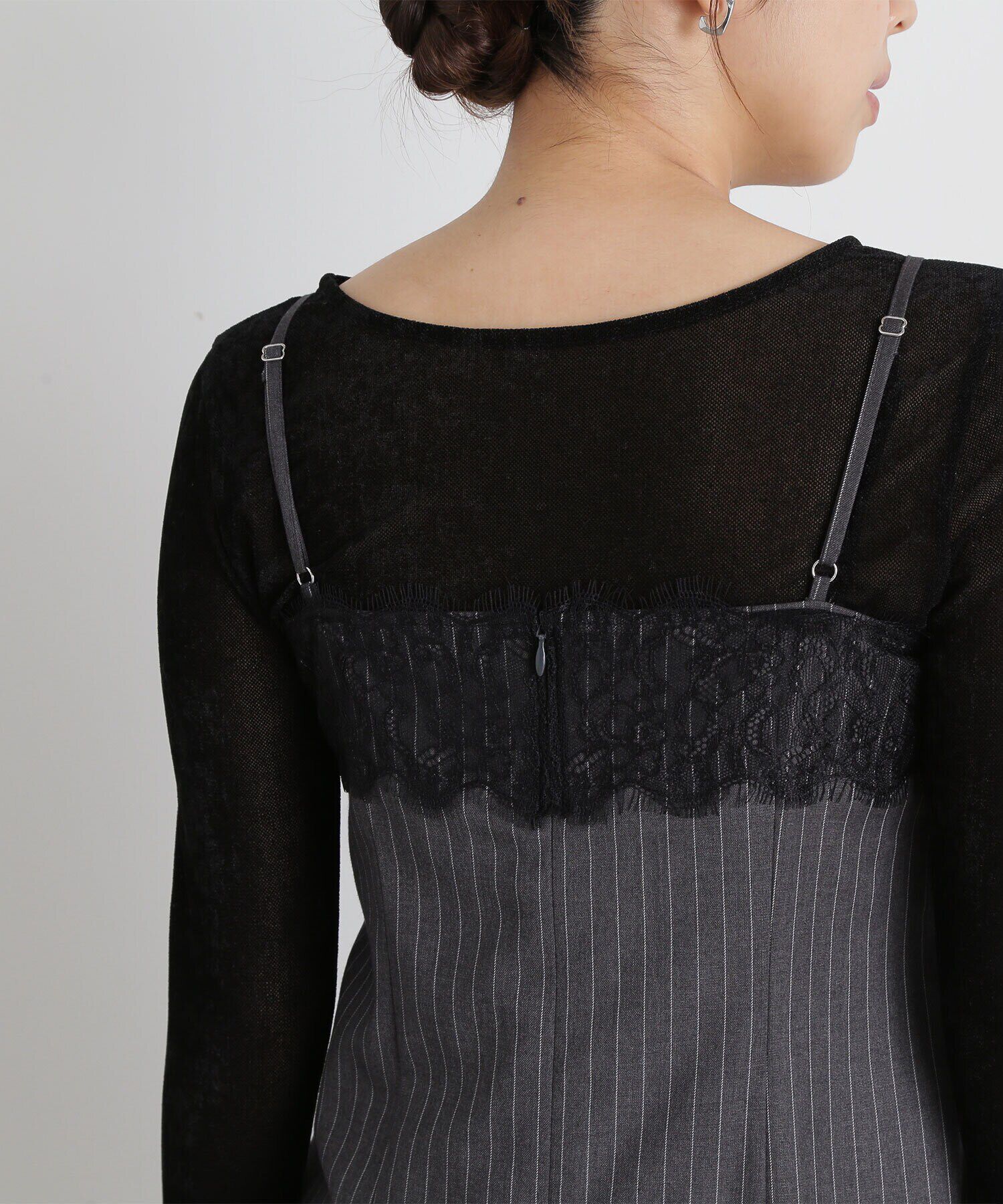  「レーストリムナローキャミワンピース」|ワンピース|