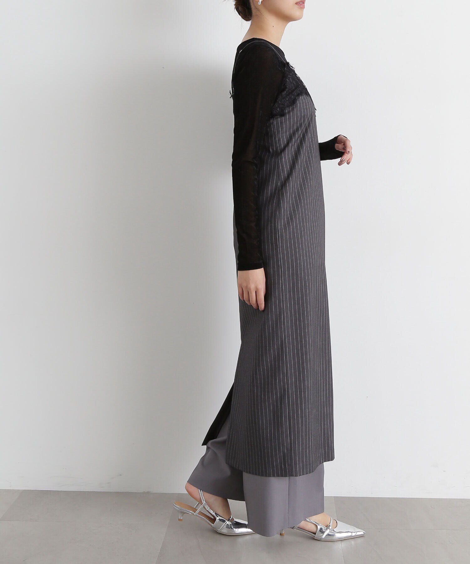  「レーストリムナローキャミワンピース」|ワンピース|