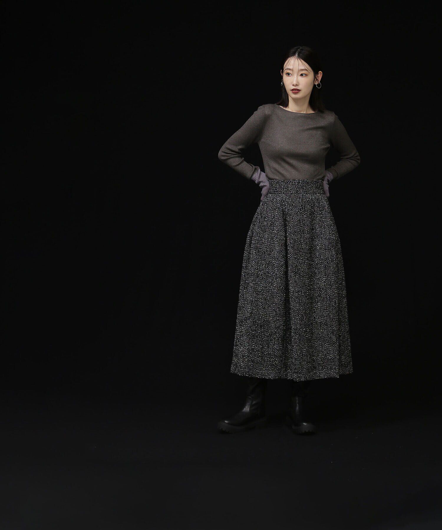  「ツイードコクーンスカート」|スカート|