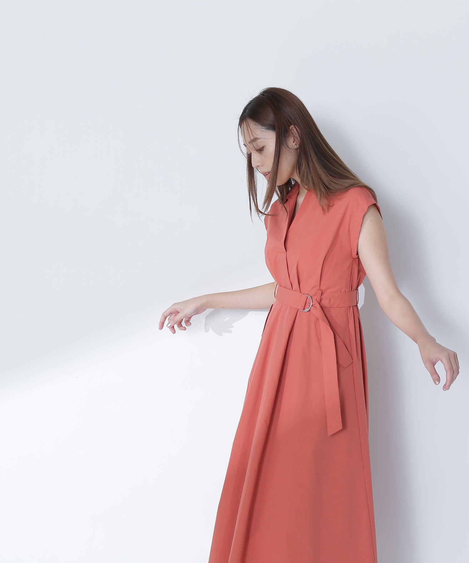  「ベルテッドポケットシャツワンピース」|ワンピース|