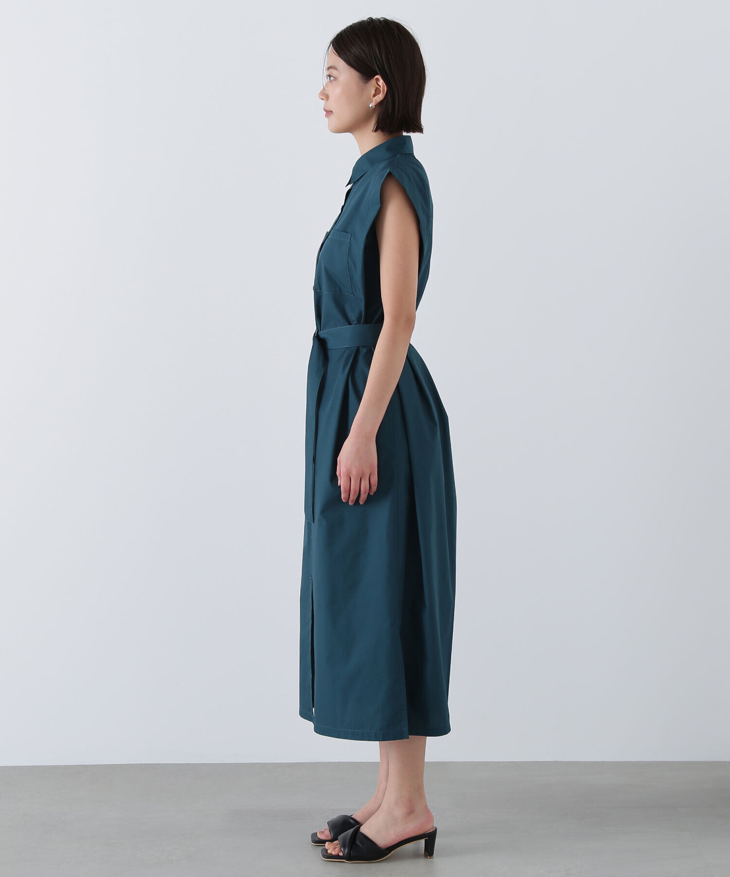  「ベルテッドナローシャツワンピース」|ワンピース|