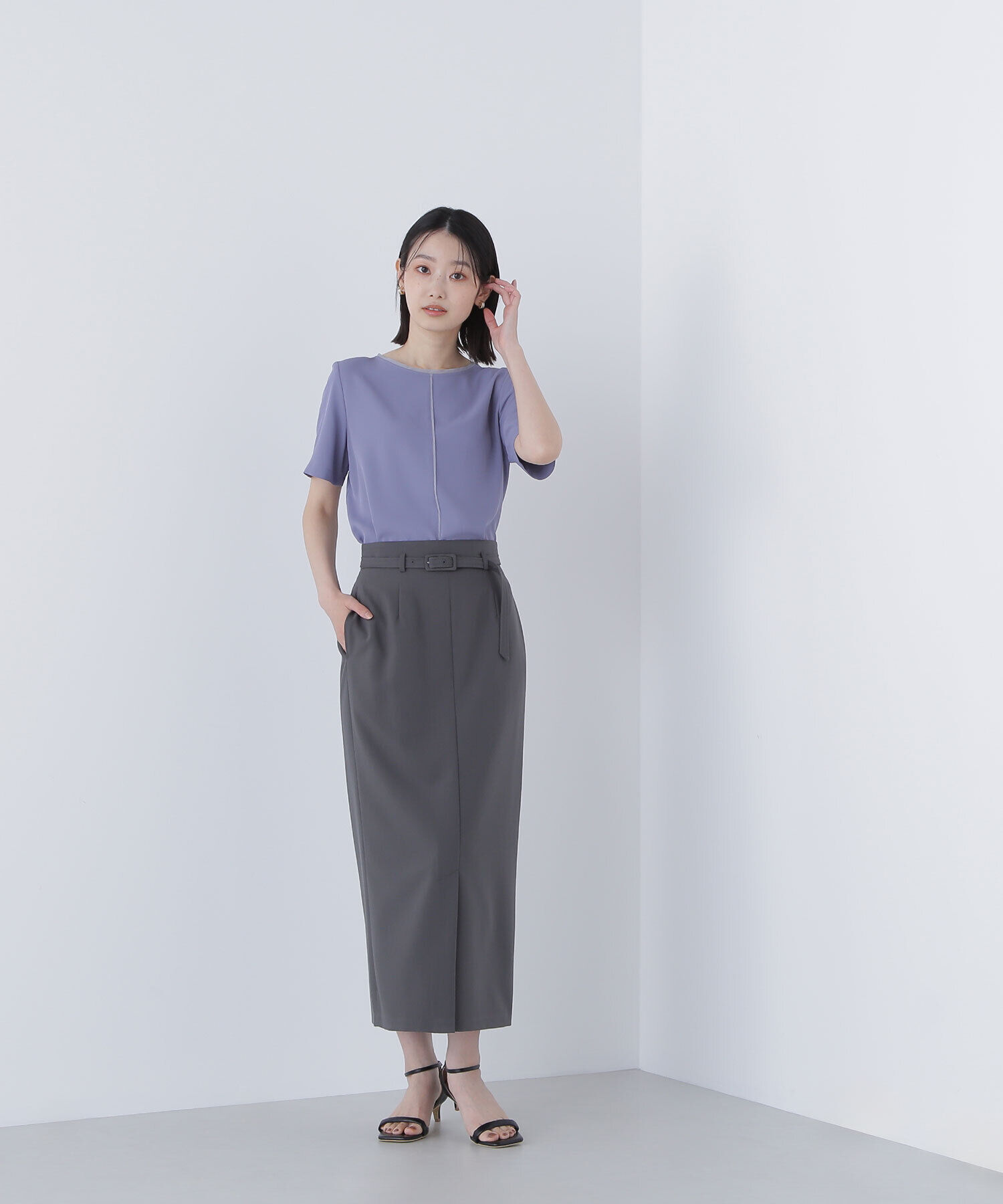  「シフォンラインTブラウス」|シャツ・ブラウス|