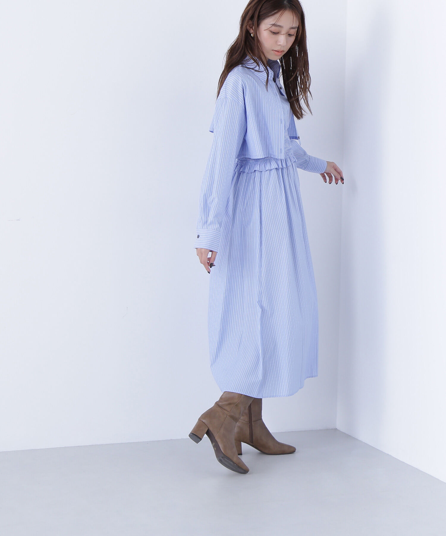  「レイヤードマルチストライプワンピース」|ワンピース|