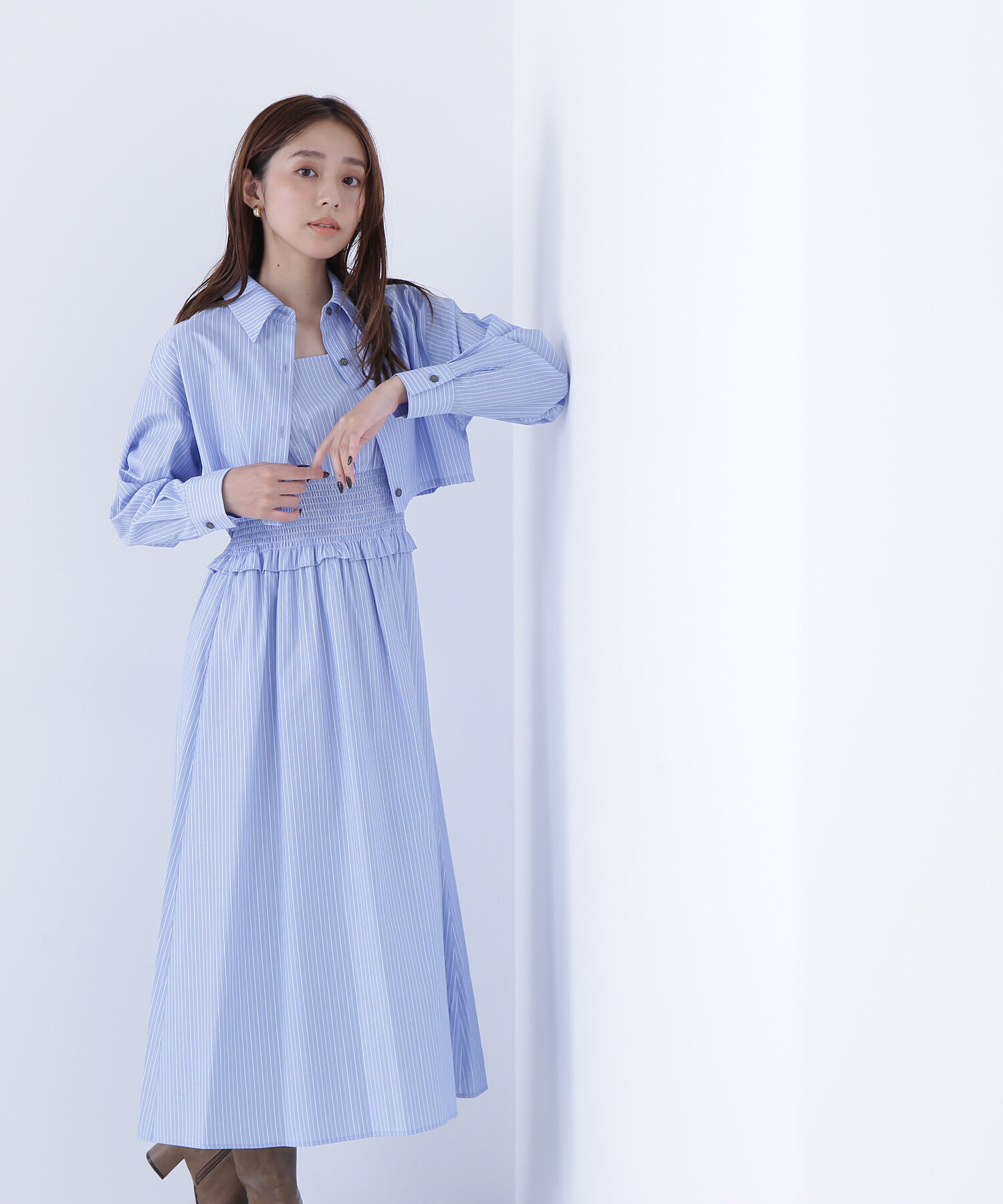  「レイヤードマルチストライプワンピース」|ワンピース|