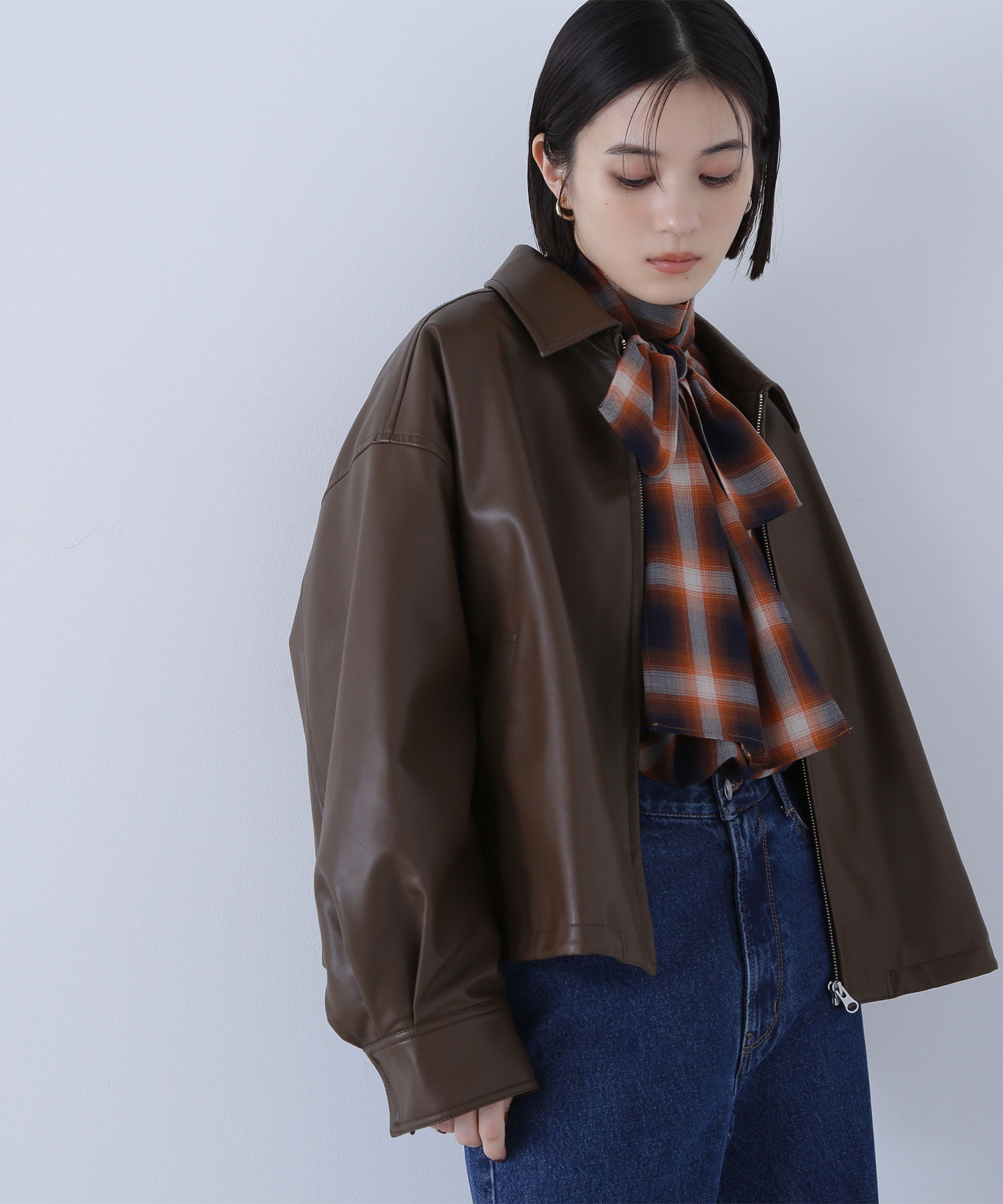  「フェイクレザードロストブルゾン」|ブルゾン・スタジャン|