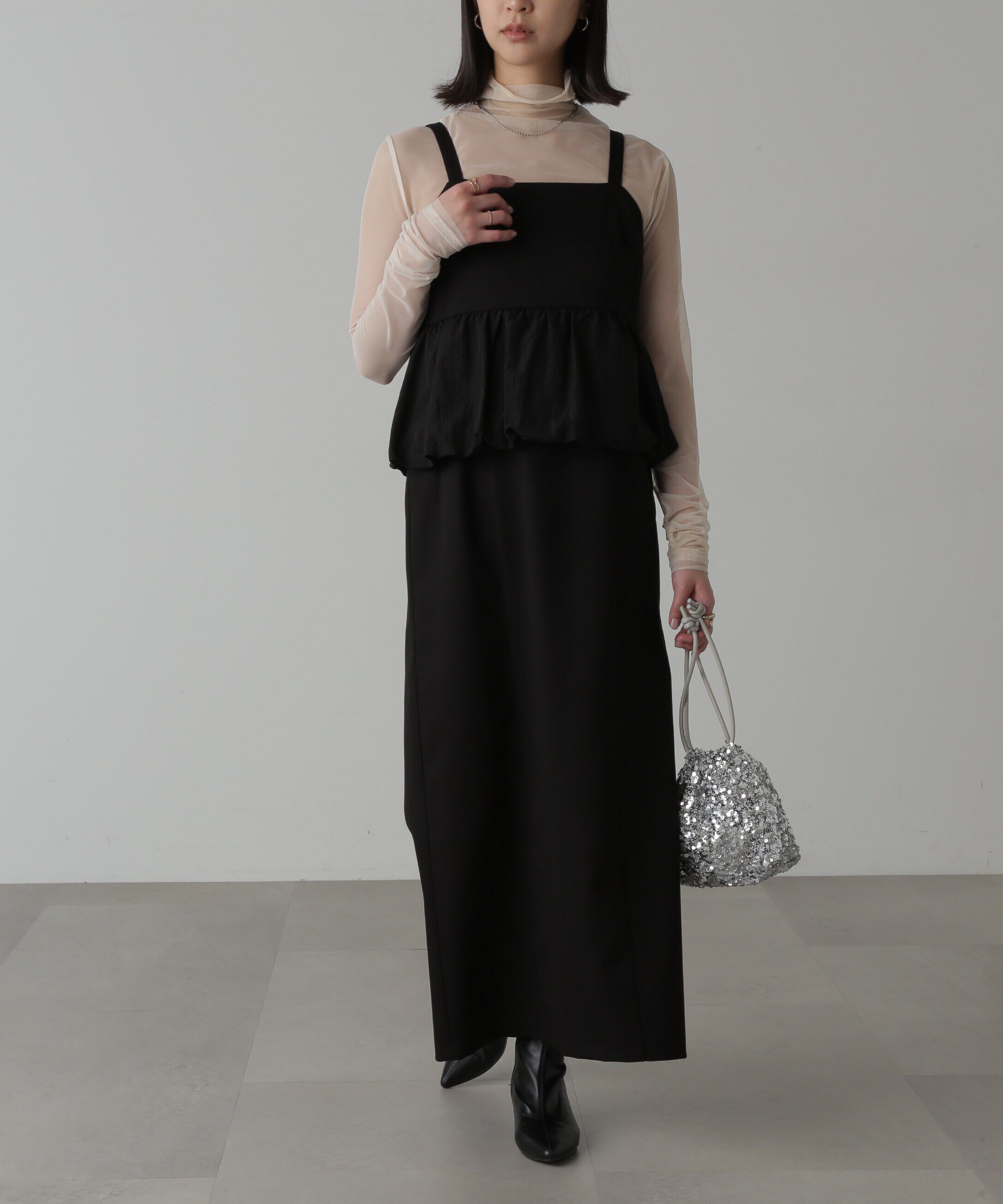  「ビスチェレイヤード風ドッキングワンピース」|ワンピース|