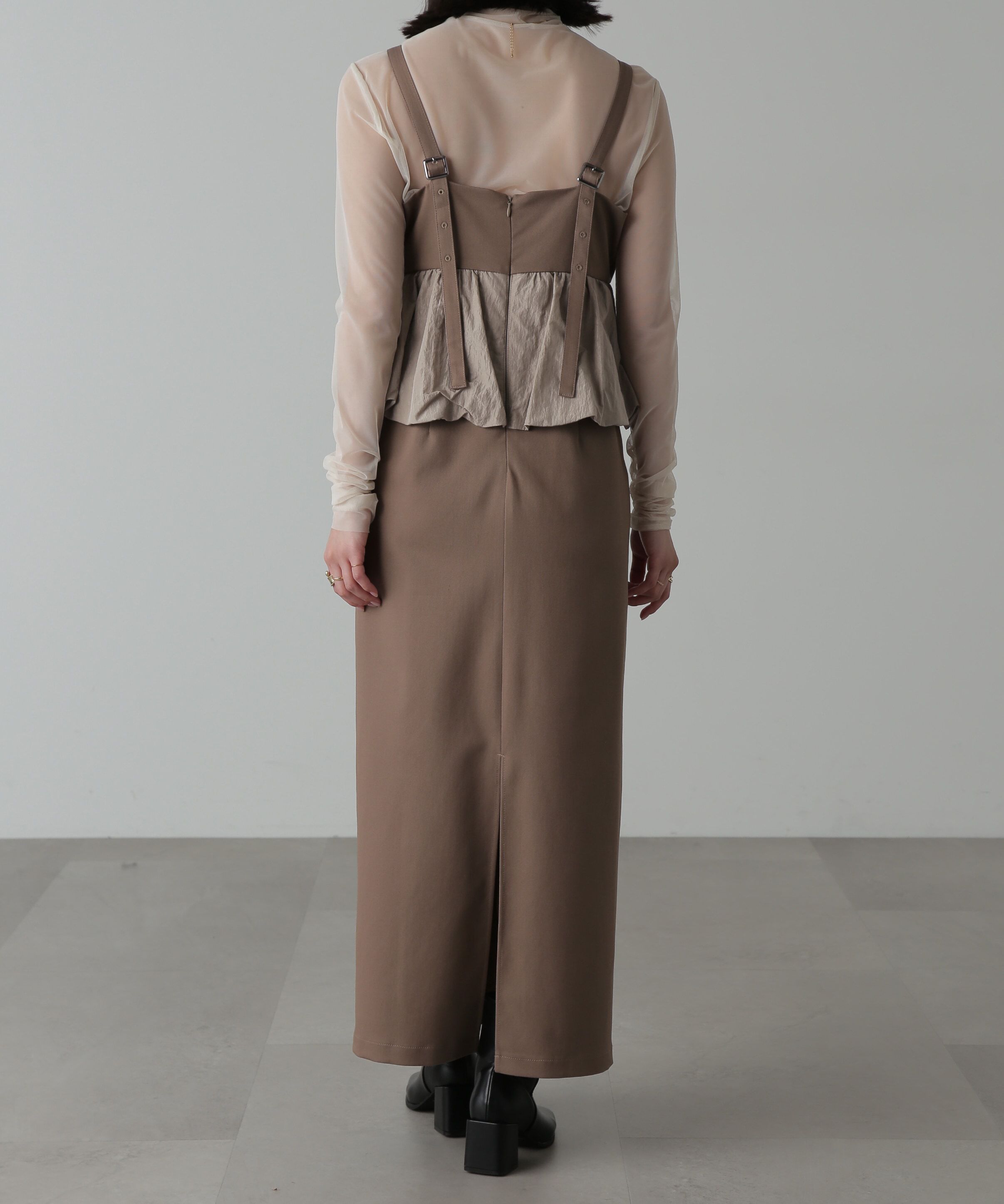  「ビスチェレイヤード風ドッキングワンピース」|ワンピース|