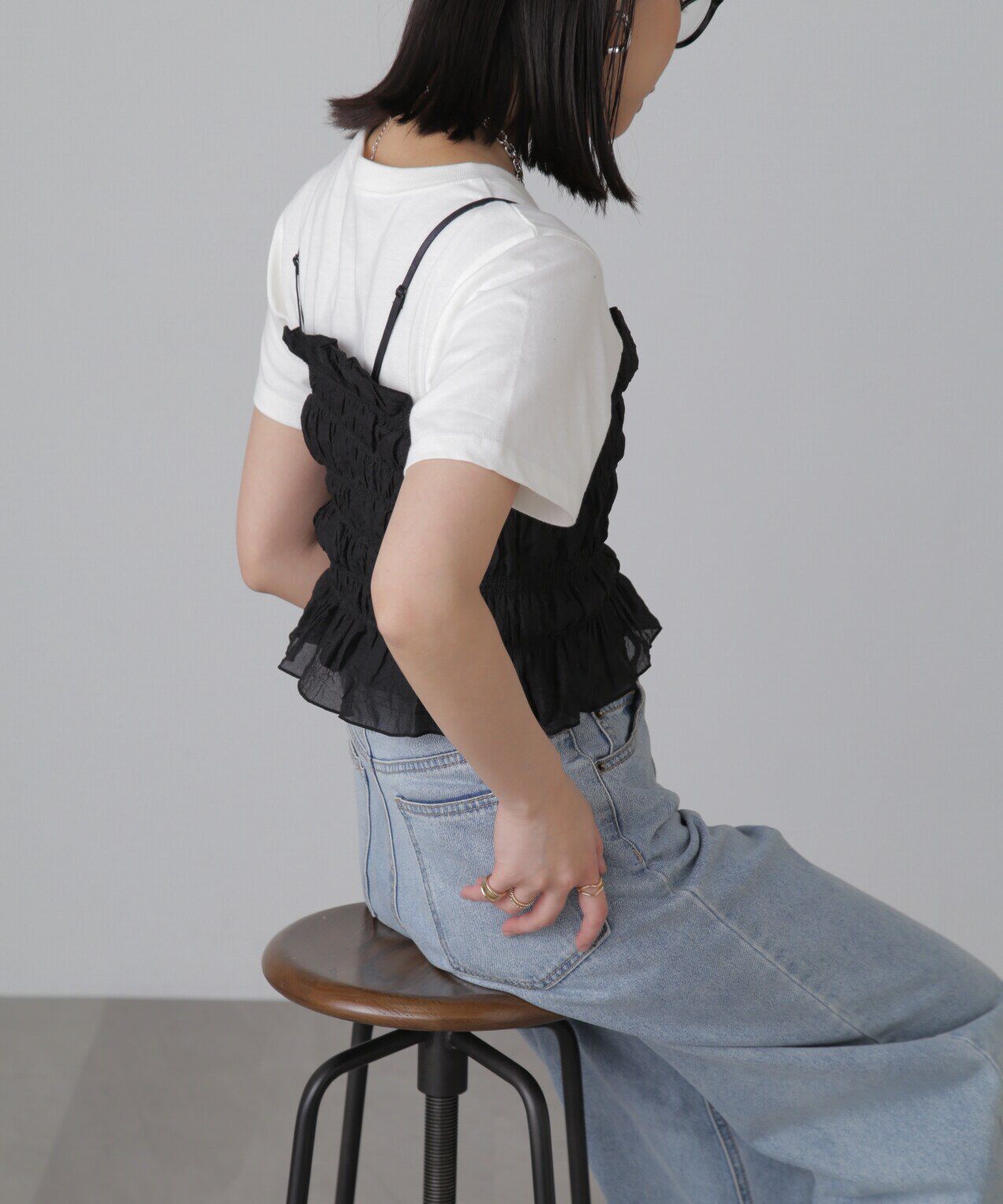  「ギャザーシャーリングビスチェ」|シャツ・ブラウス|